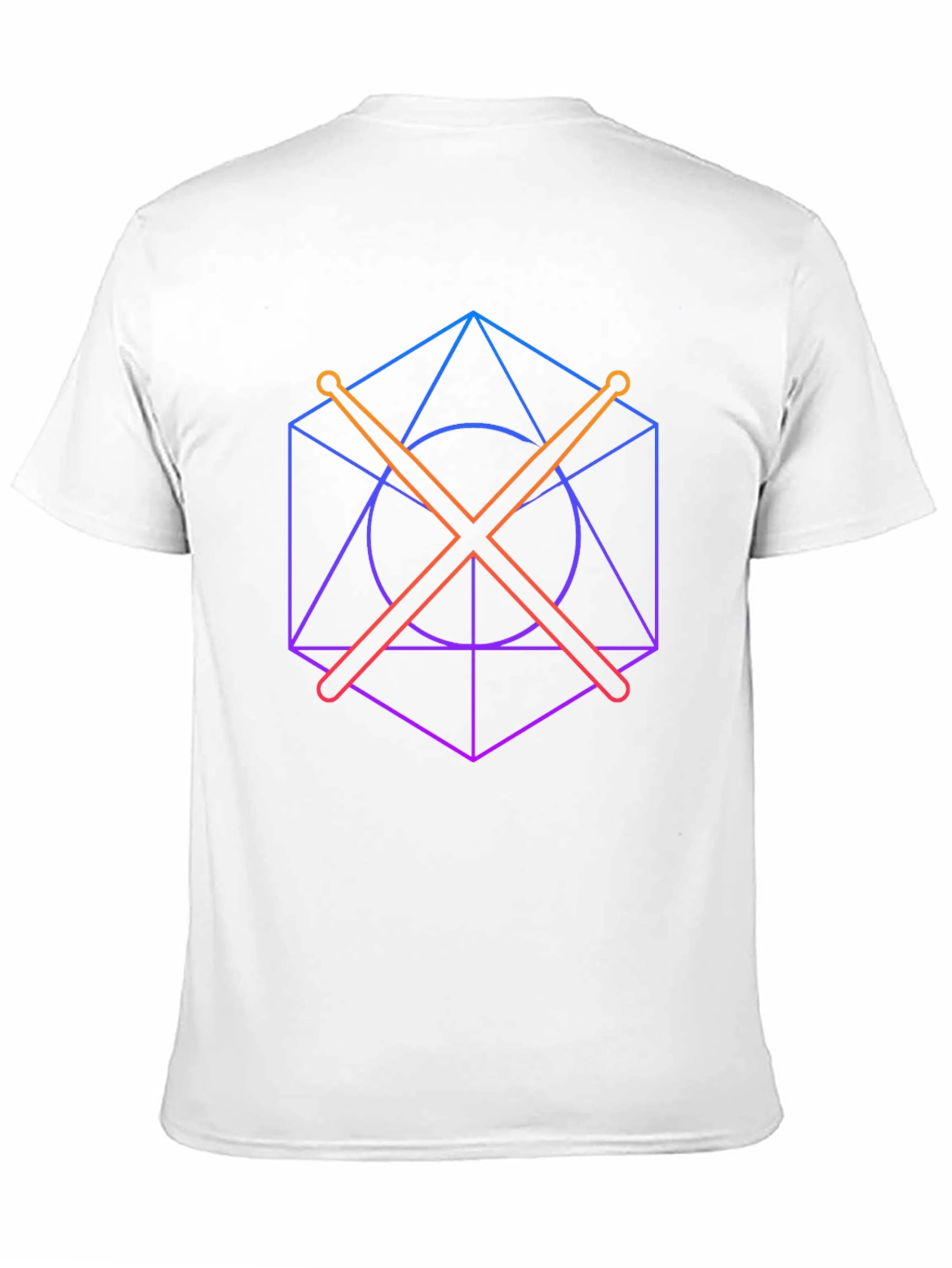 Geometric Drum Sticks Graphic Tee - Modern Musician Style