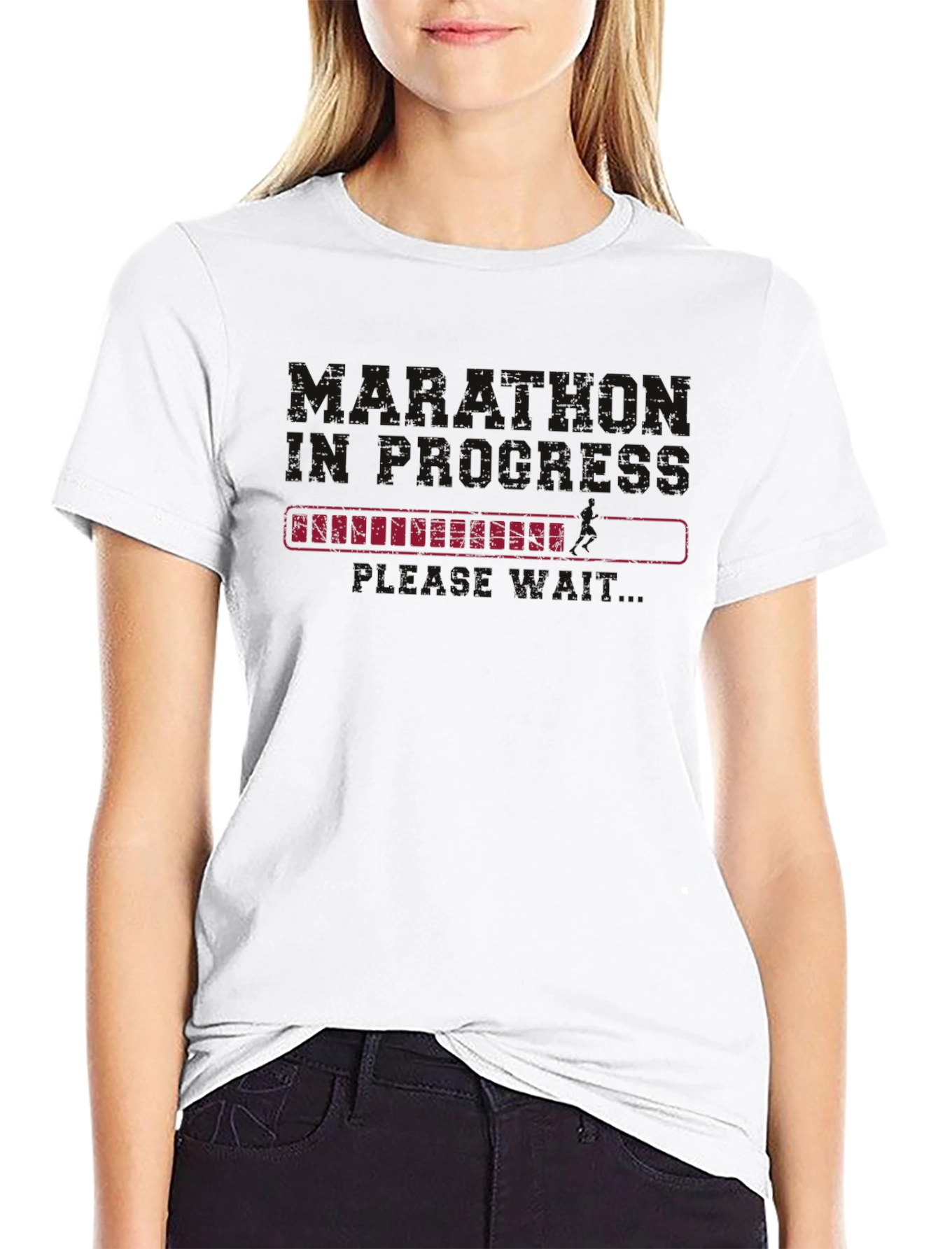 Black T-Shirt with Vacation Mode Loading Design