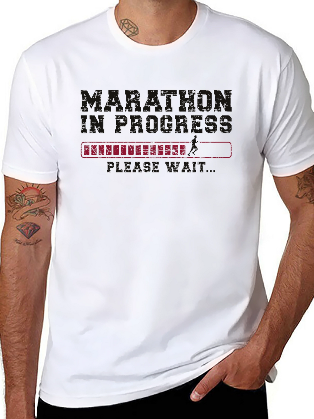 Black T-Shirt with Vacation Mode Loading Design