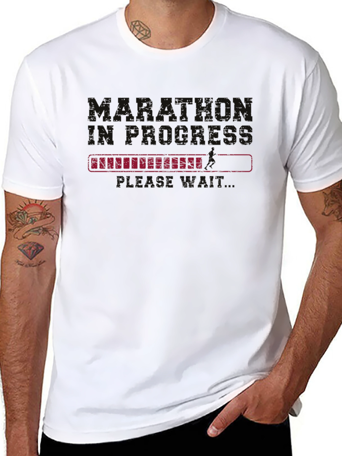 Black T-Shirt with Vacation Mode Loading Design