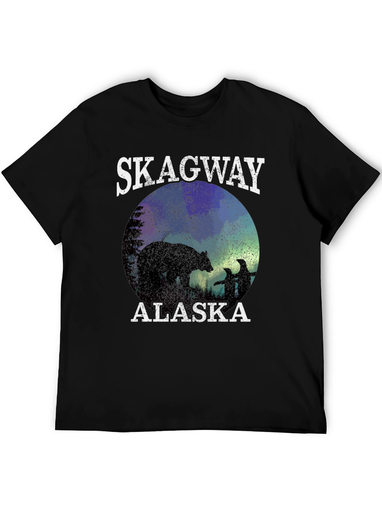 Skagway Alaska Bear Graphic Tee - Black
