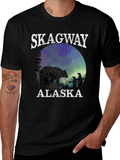 Skagway Alaska Bear Graphic Tee - Black