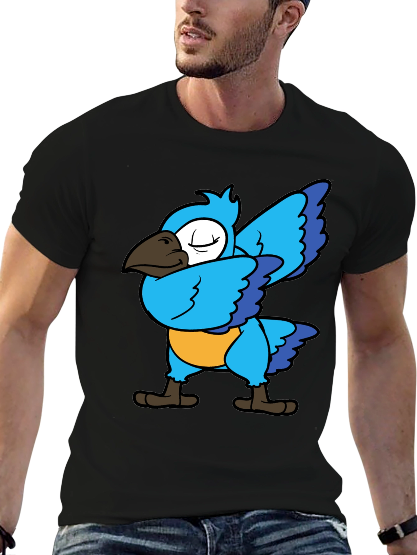 Dabbing Parrot T-Shirt - Blue Bird Dance Tee