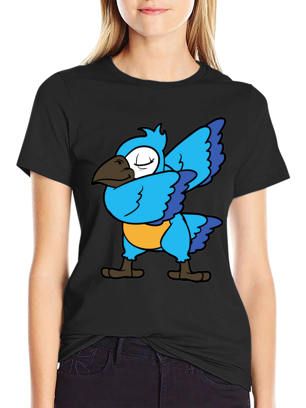Dabbing Parrot T-Shirt - Blue Bird Dance Tee