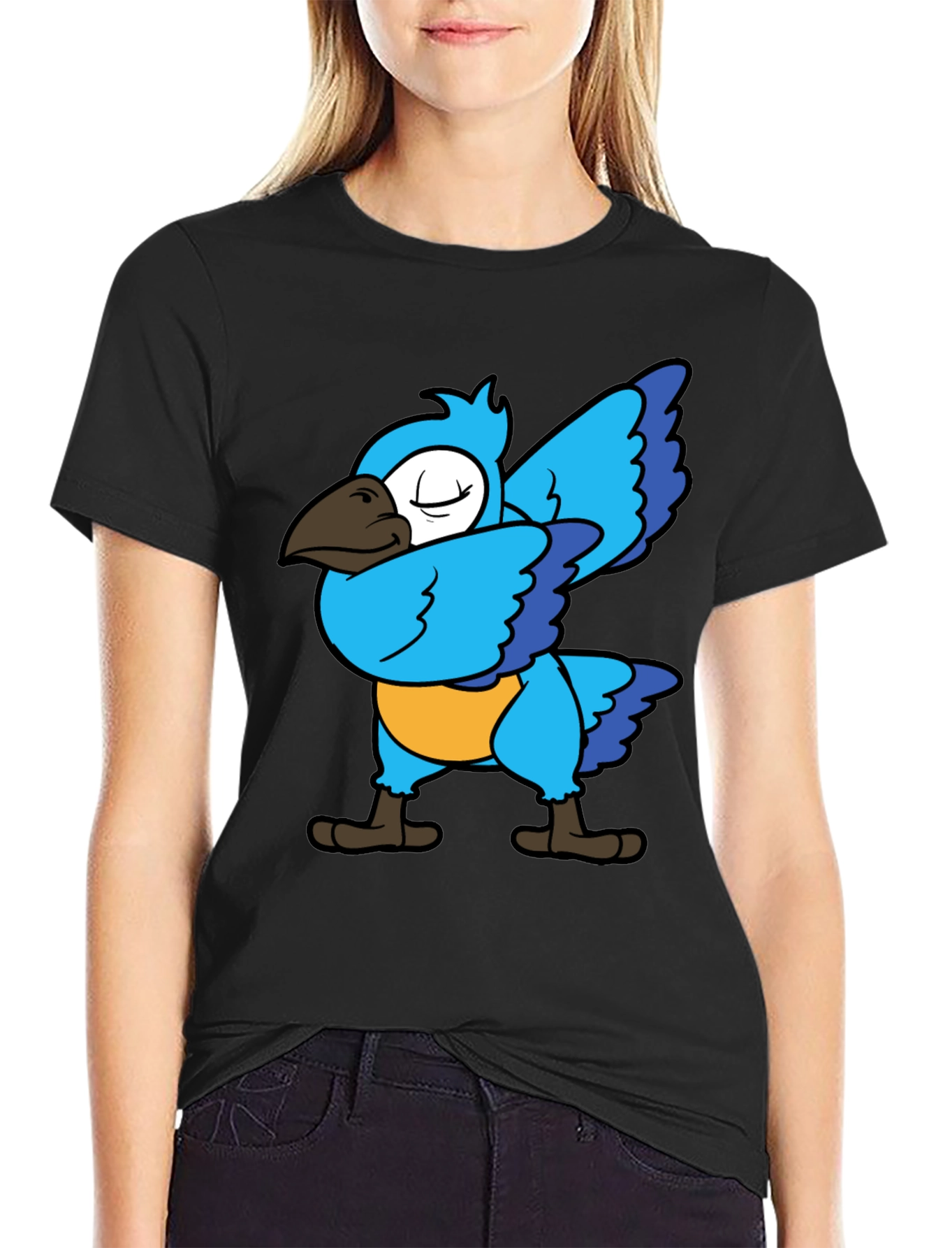 Dabbing Parrot T-Shirt - Blue Bird Dance Tee