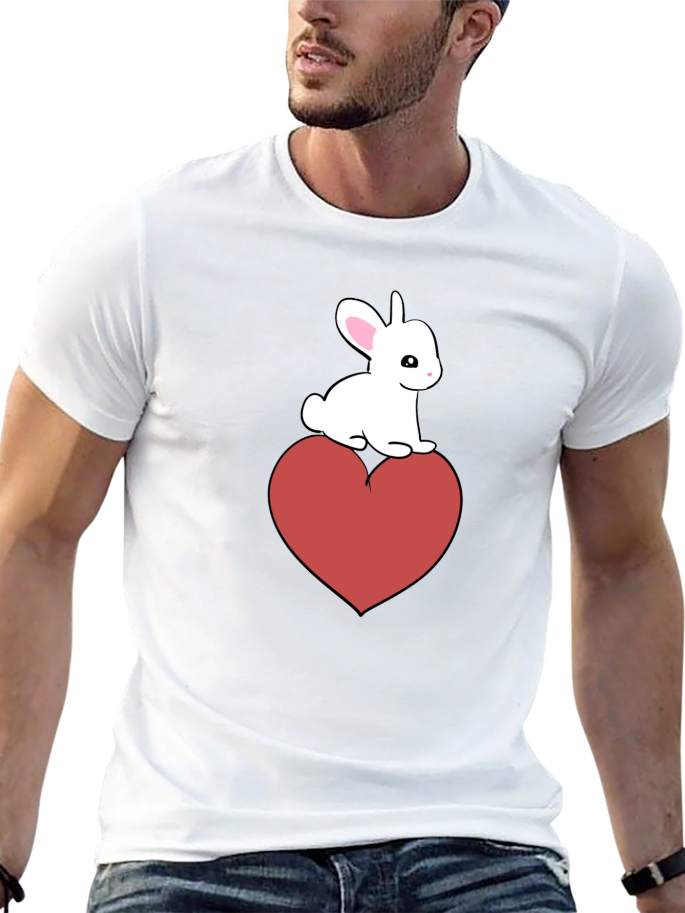Bunny Heart Graphic Tee - Cute Casual Style