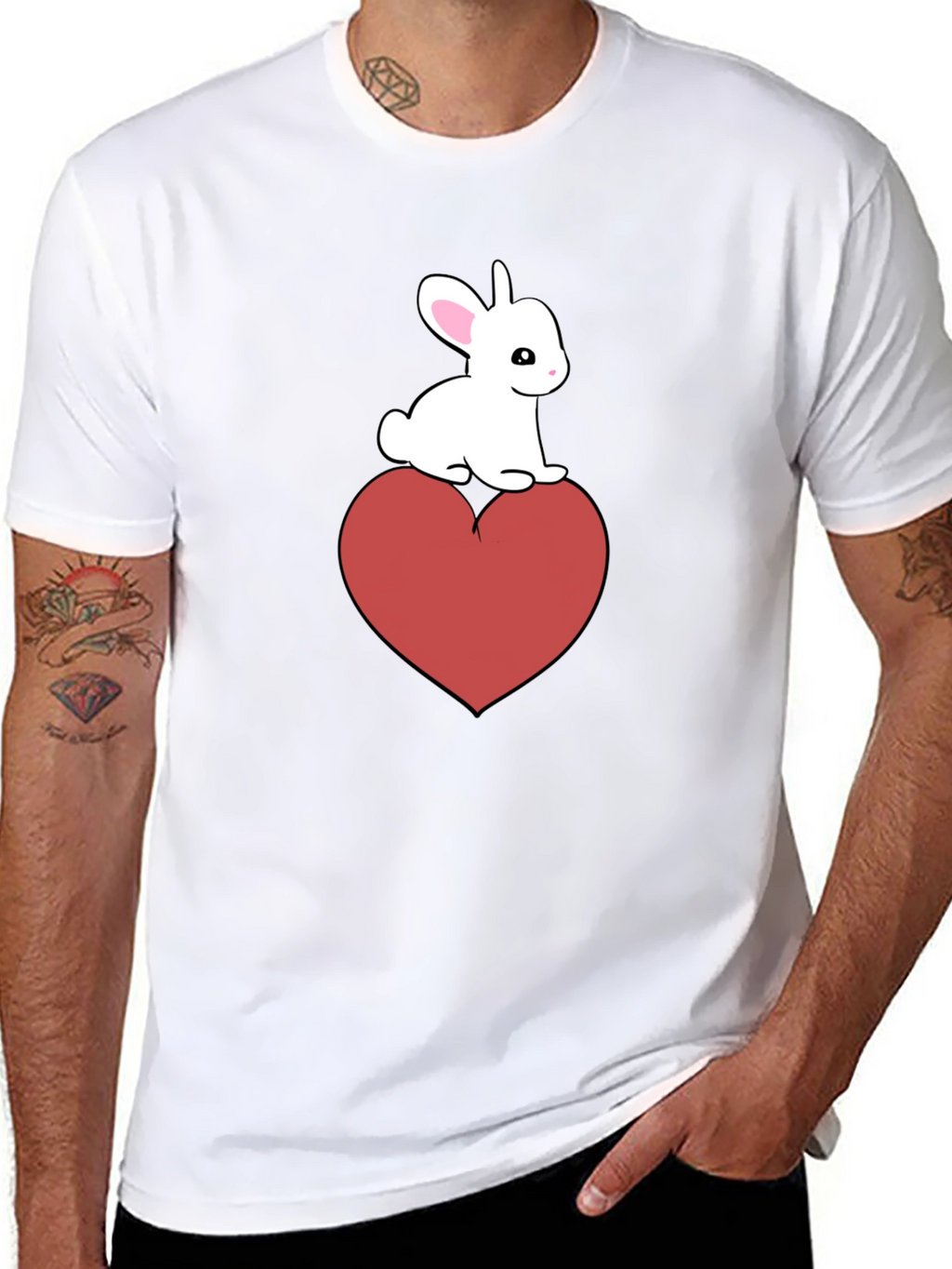 Bunny Heart Graphic Tee - Cute Casual Style