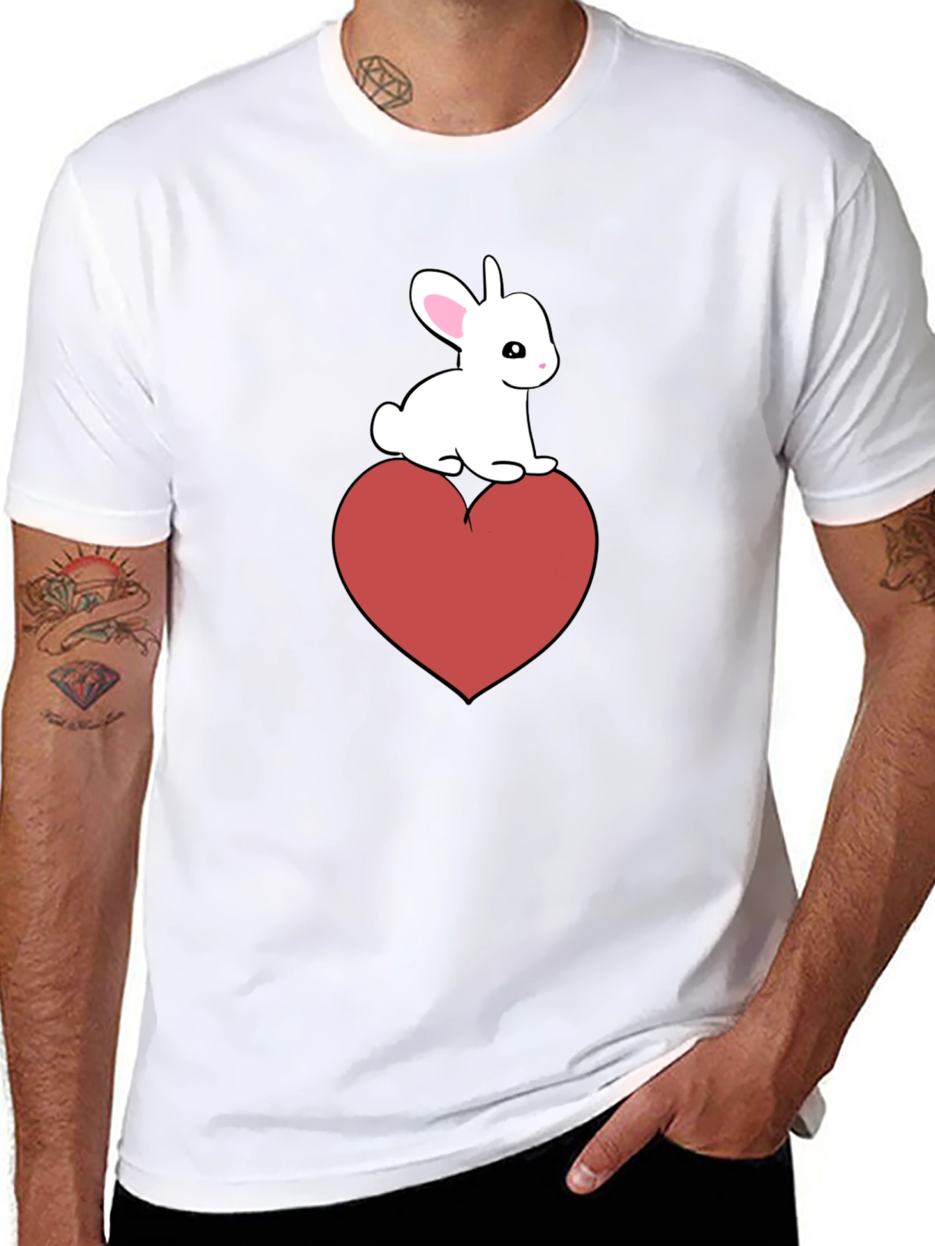 Bunny Heart Graphic Tee - Cute Casual Style