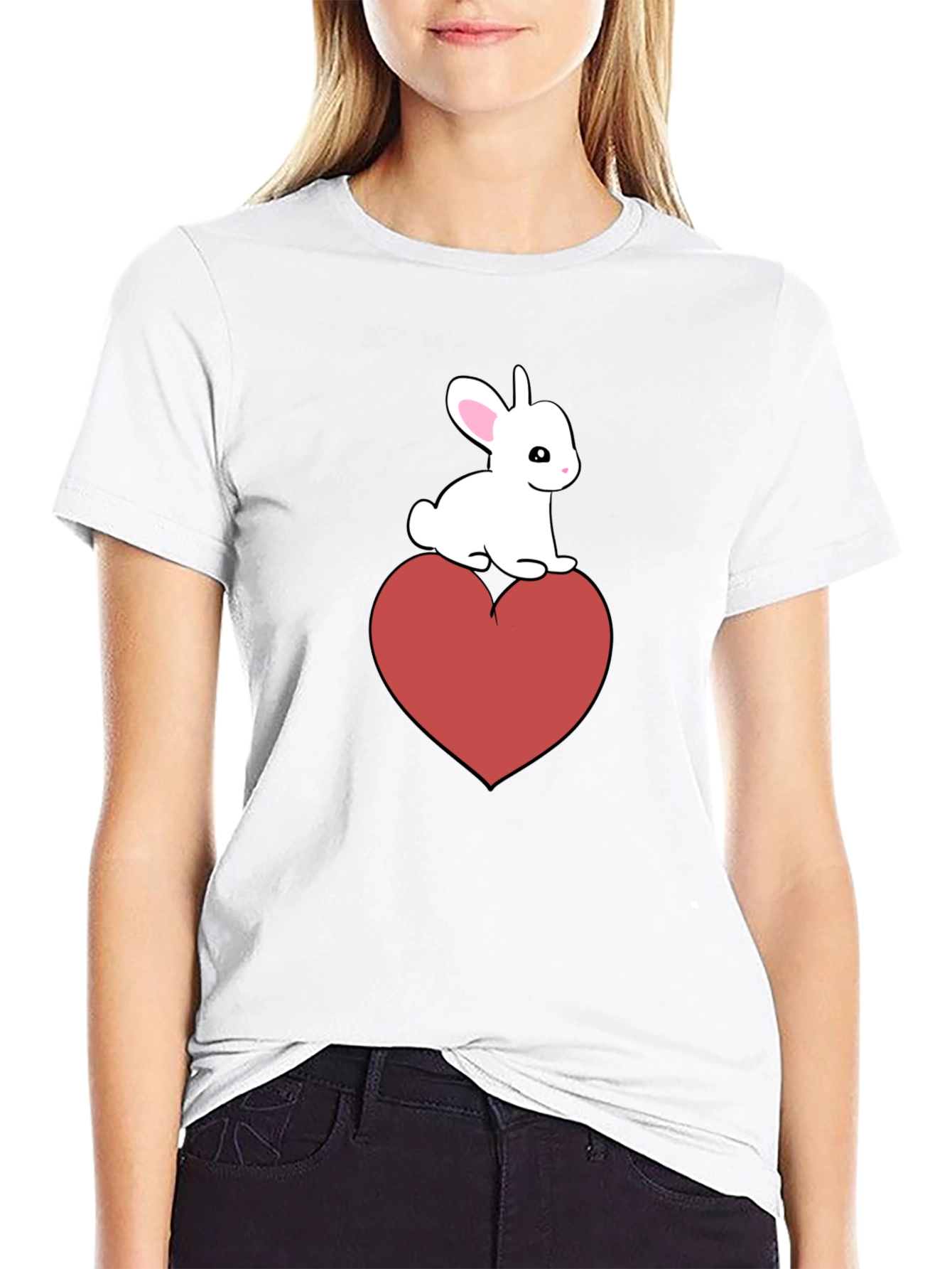 Bunny Heart Graphic Tee - Cute Casual Style