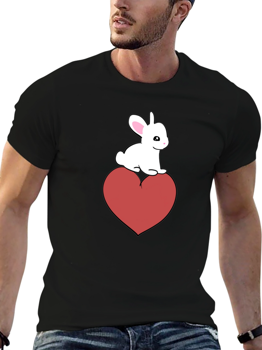 Bunny Heart Graphic Tee - Cute Casual Style
