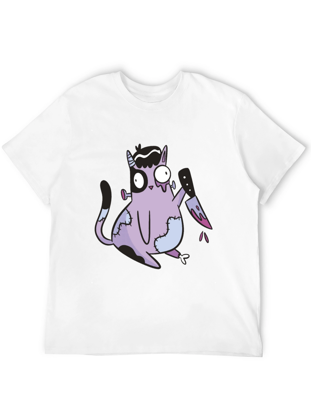 Spooky Cat T-Shirt - Halloween Zombie Kitten Tee