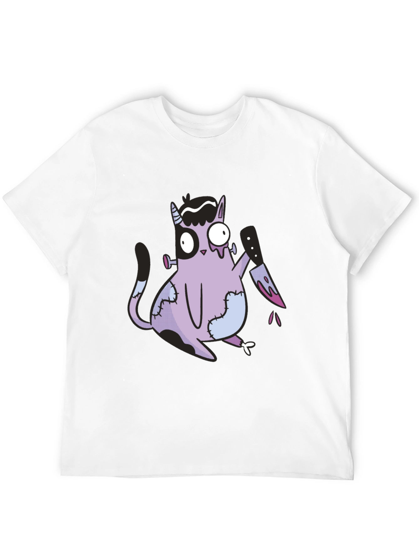 Spooky Cat T-Shirt - Halloween Zombie Kitten Tee