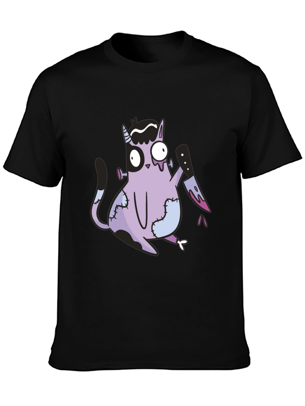 Spooky Cat T-Shirt - Halloween Zombie Kitten Tee