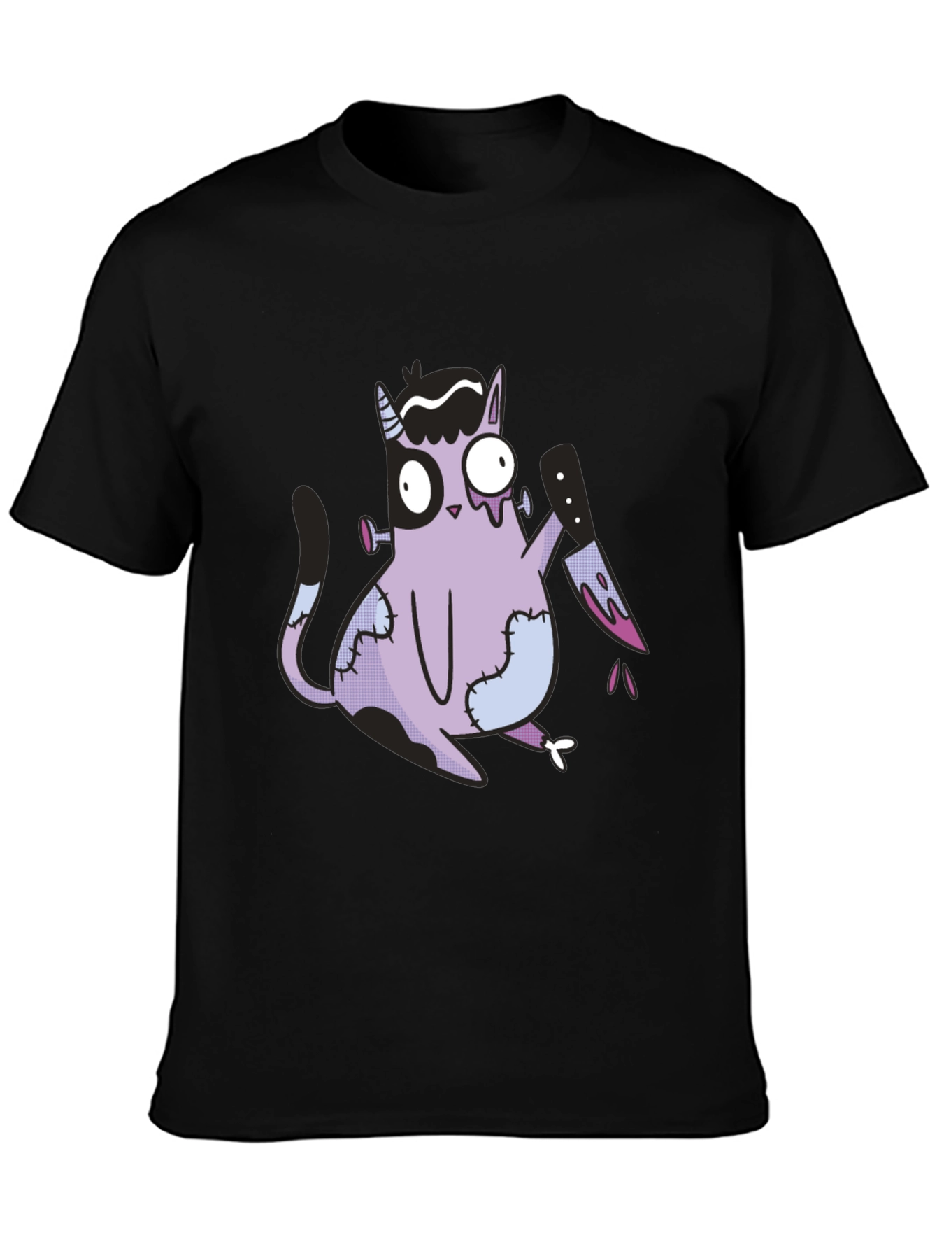 Spooky Cat T-Shirt - Halloween Zombie Kitten Tee