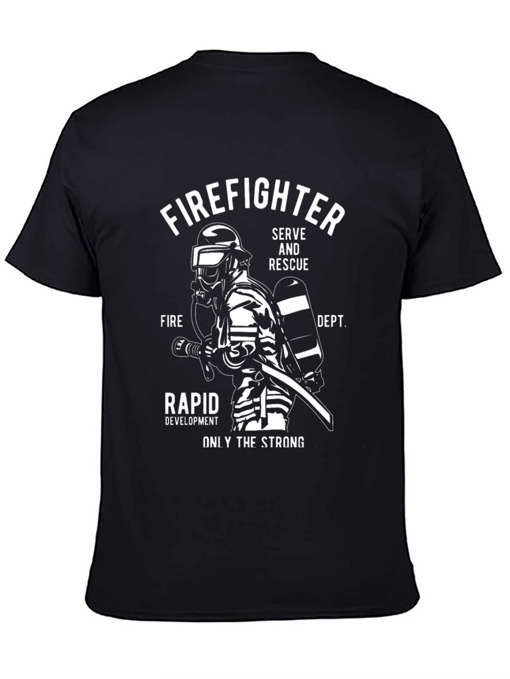 Firefighter Graphic Print Crew Neck T-Shirt