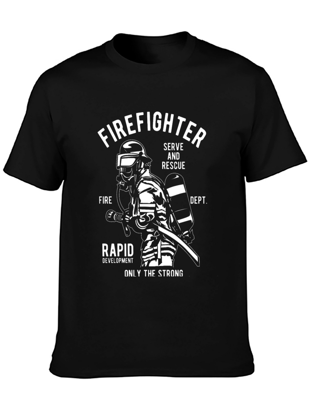 Firefighter Graphic Print Crew Neck T-Shirt