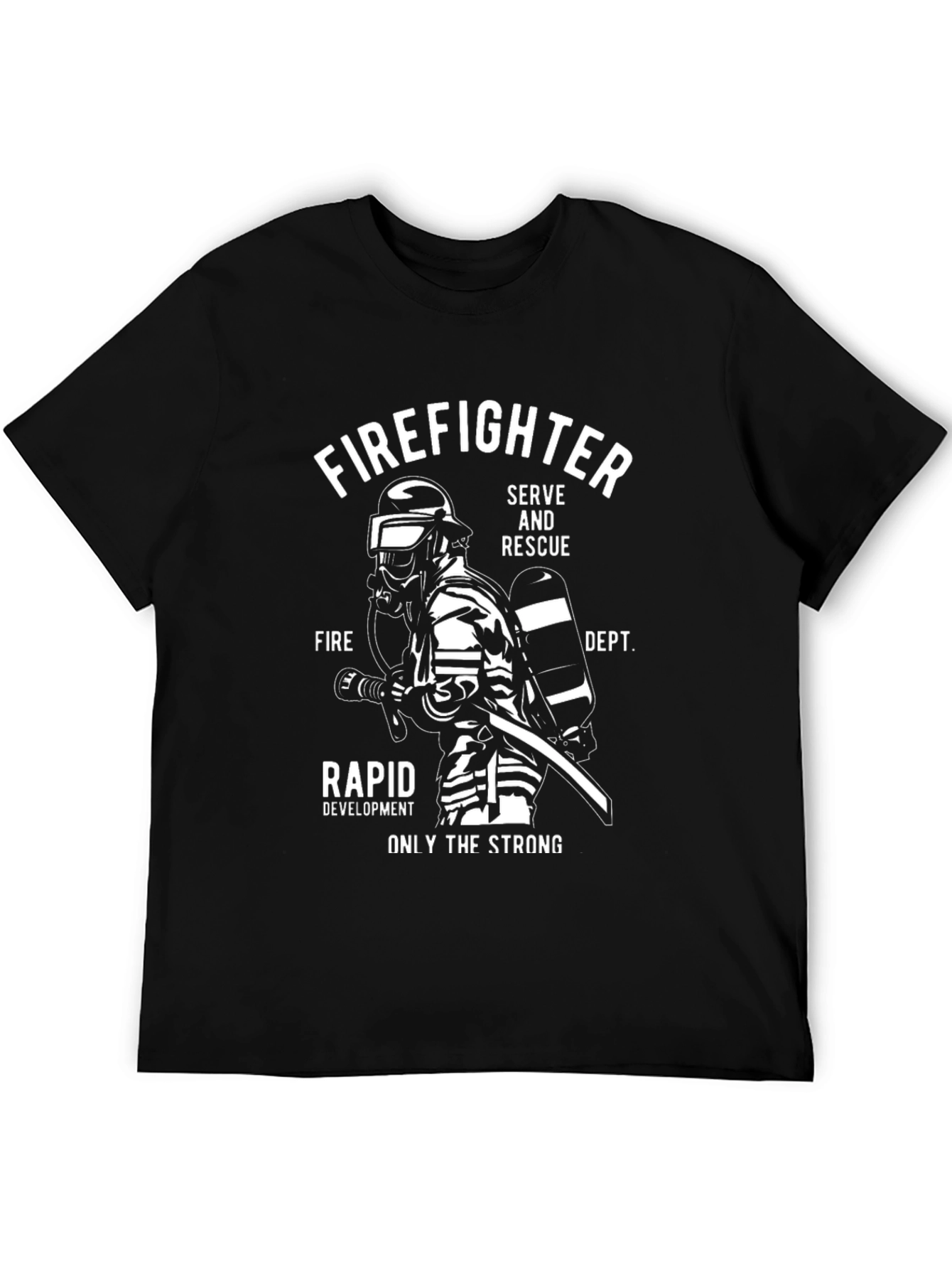 Firefighter Graphic Print Crew Neck T-Shirt