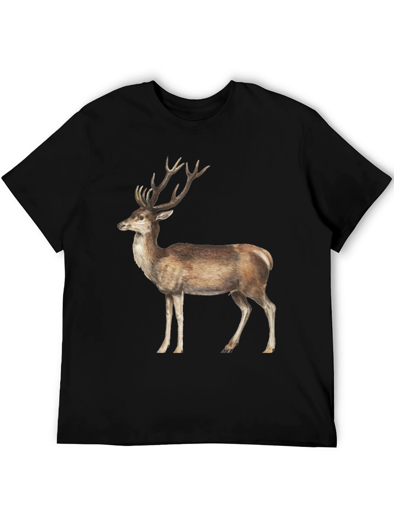 Deer Graphic T-Shirt - Black