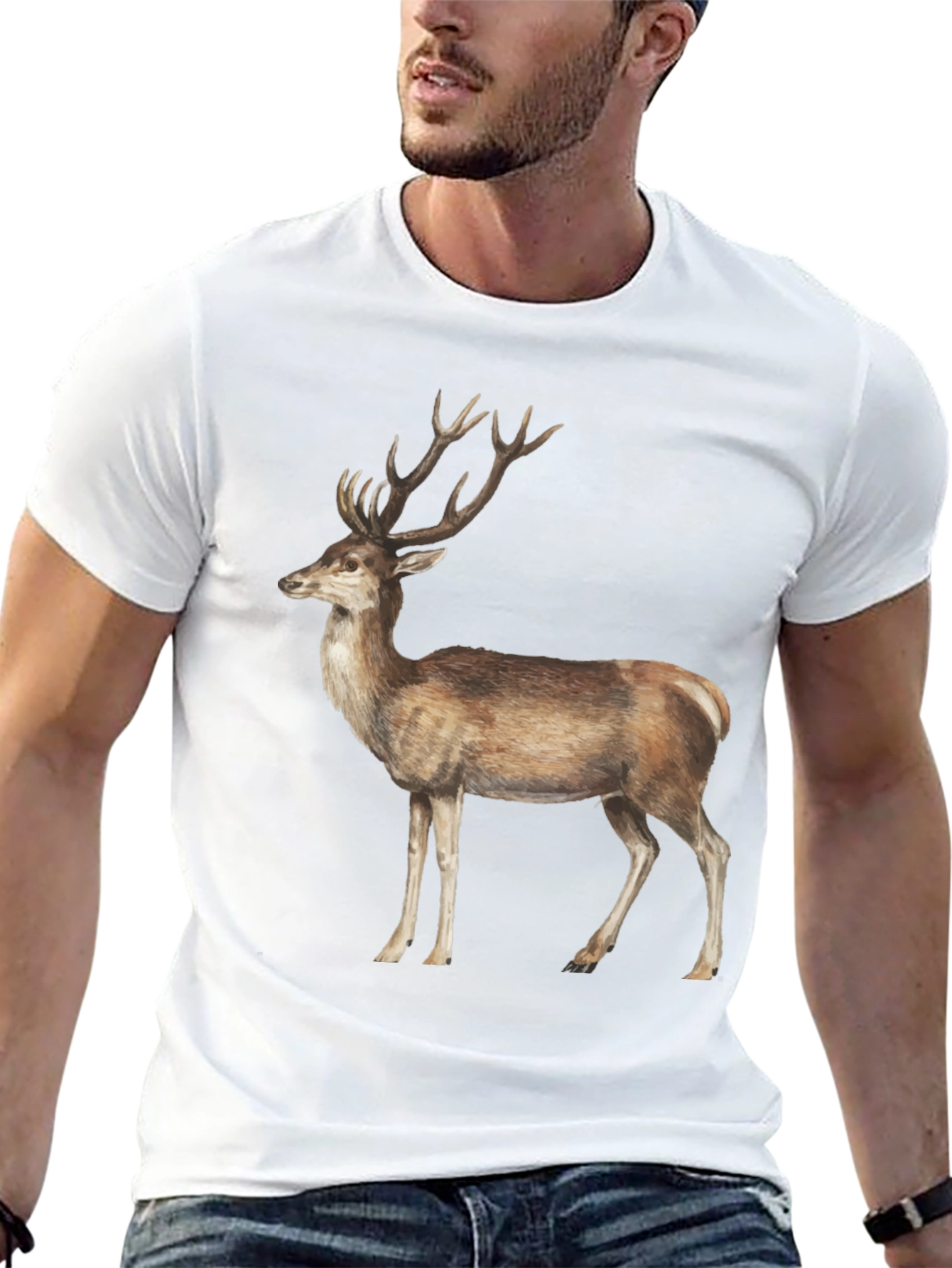 Deer Graphic T-Shirt - Black