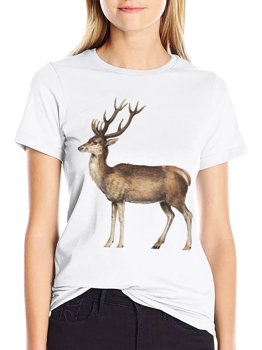 Deer Graphic T-Shirt - Black