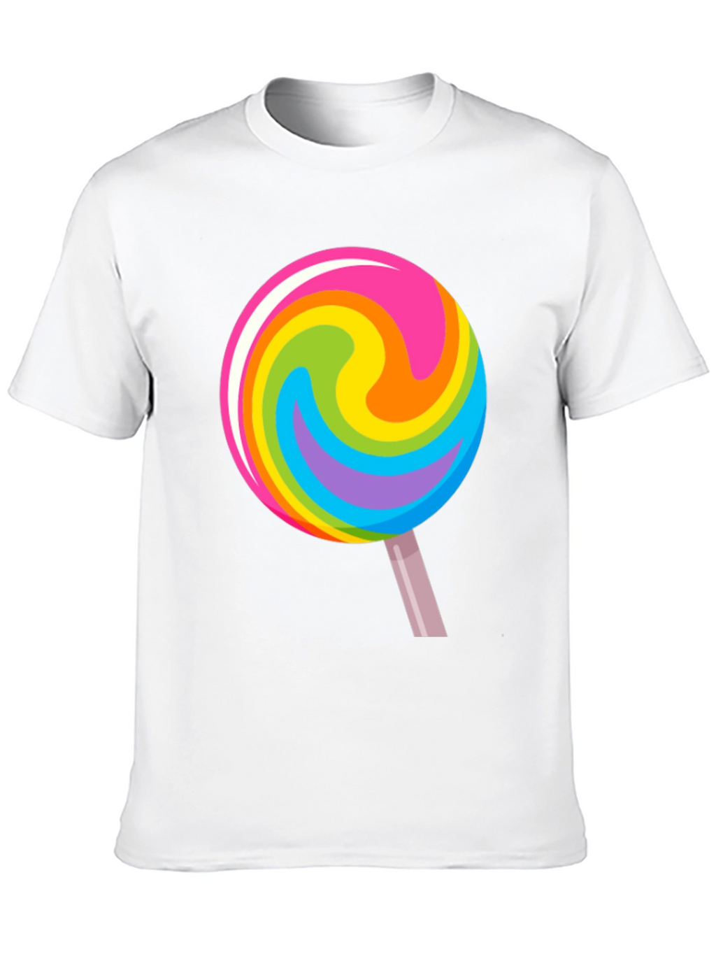 Rainbow Lollipop Graphic Black T-Shirt