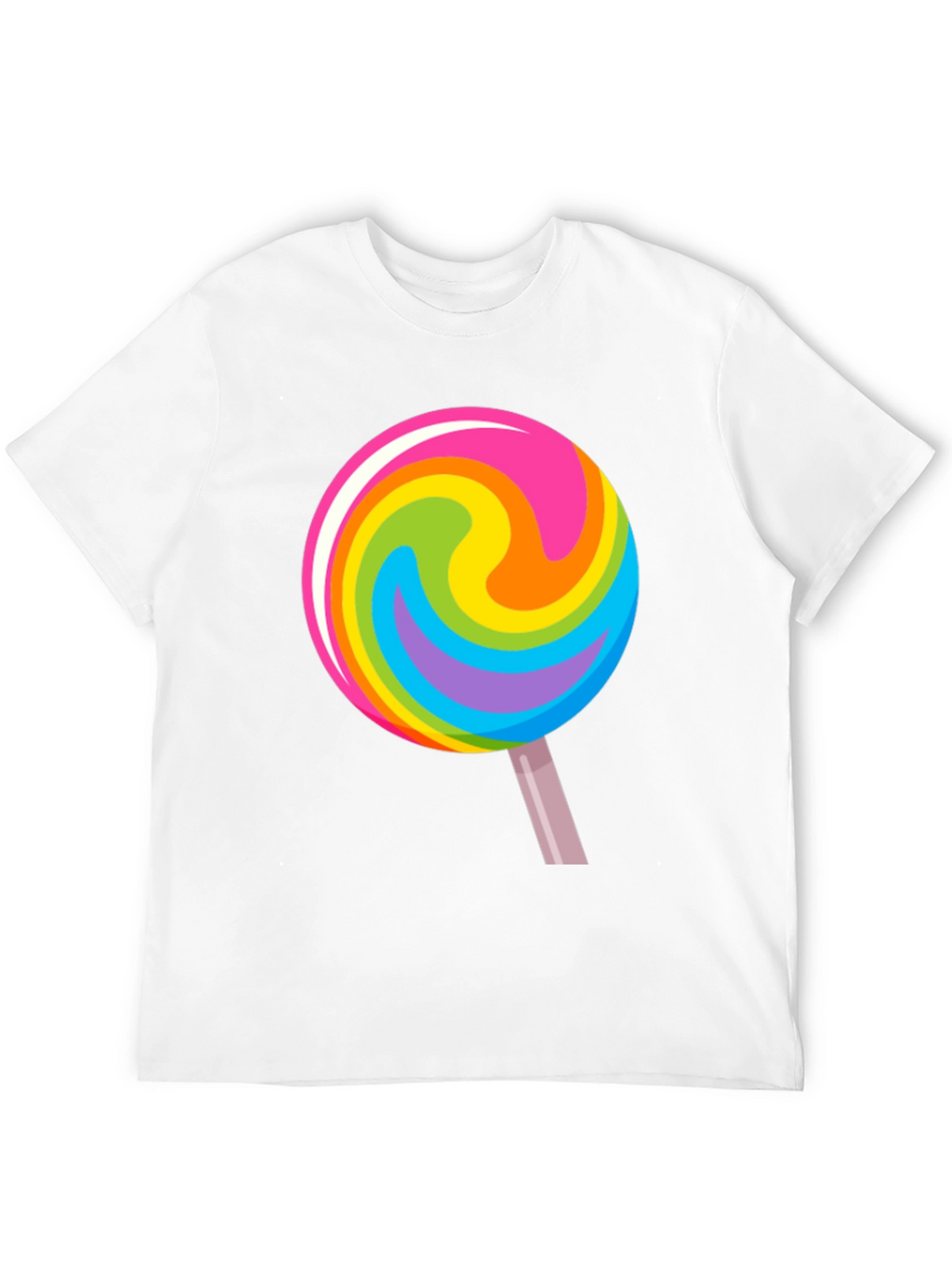 Rainbow Lollipop Graphic Black T-Shirt