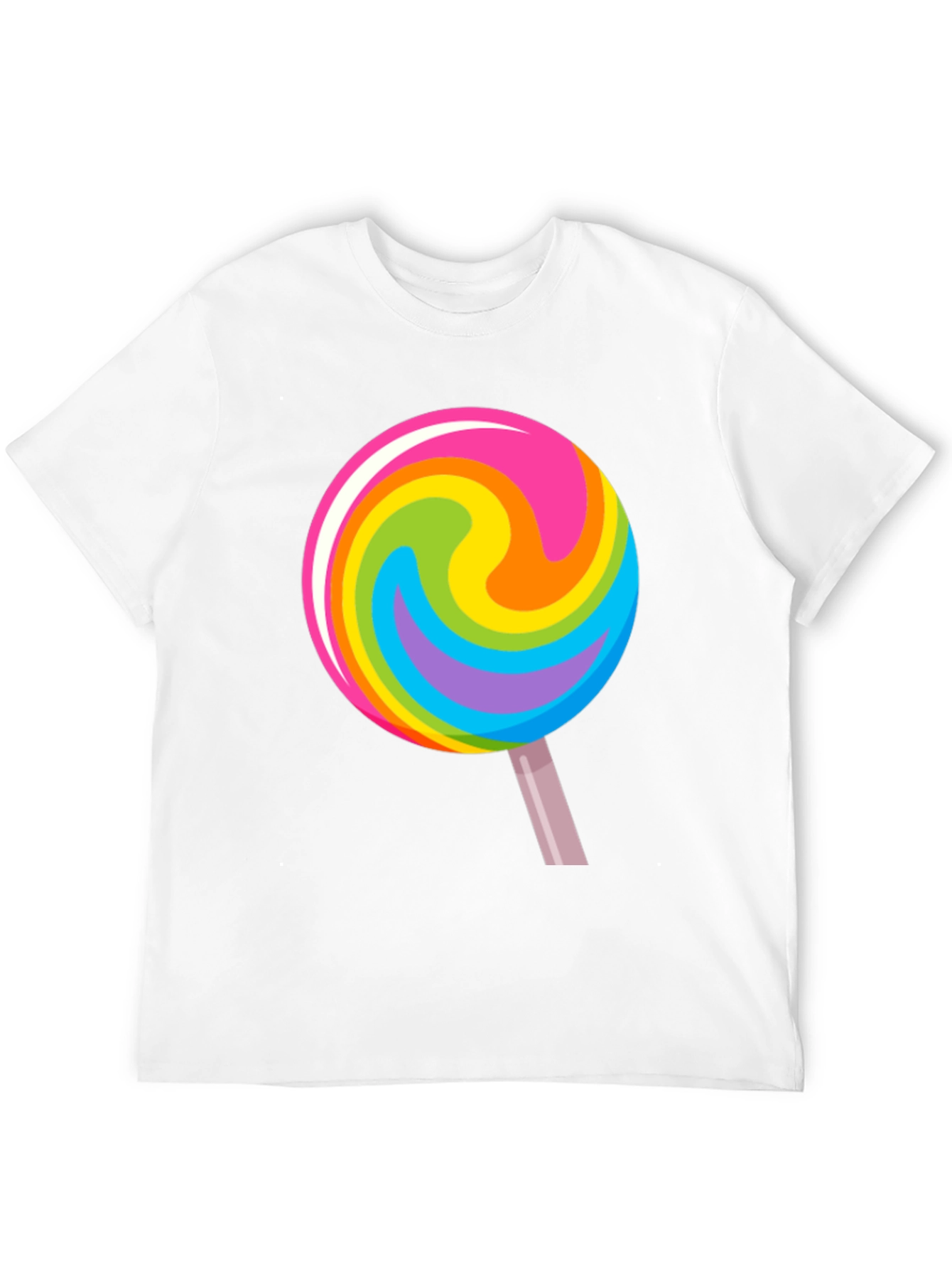 Rainbow Lollipop Graphic Black T-Shirt