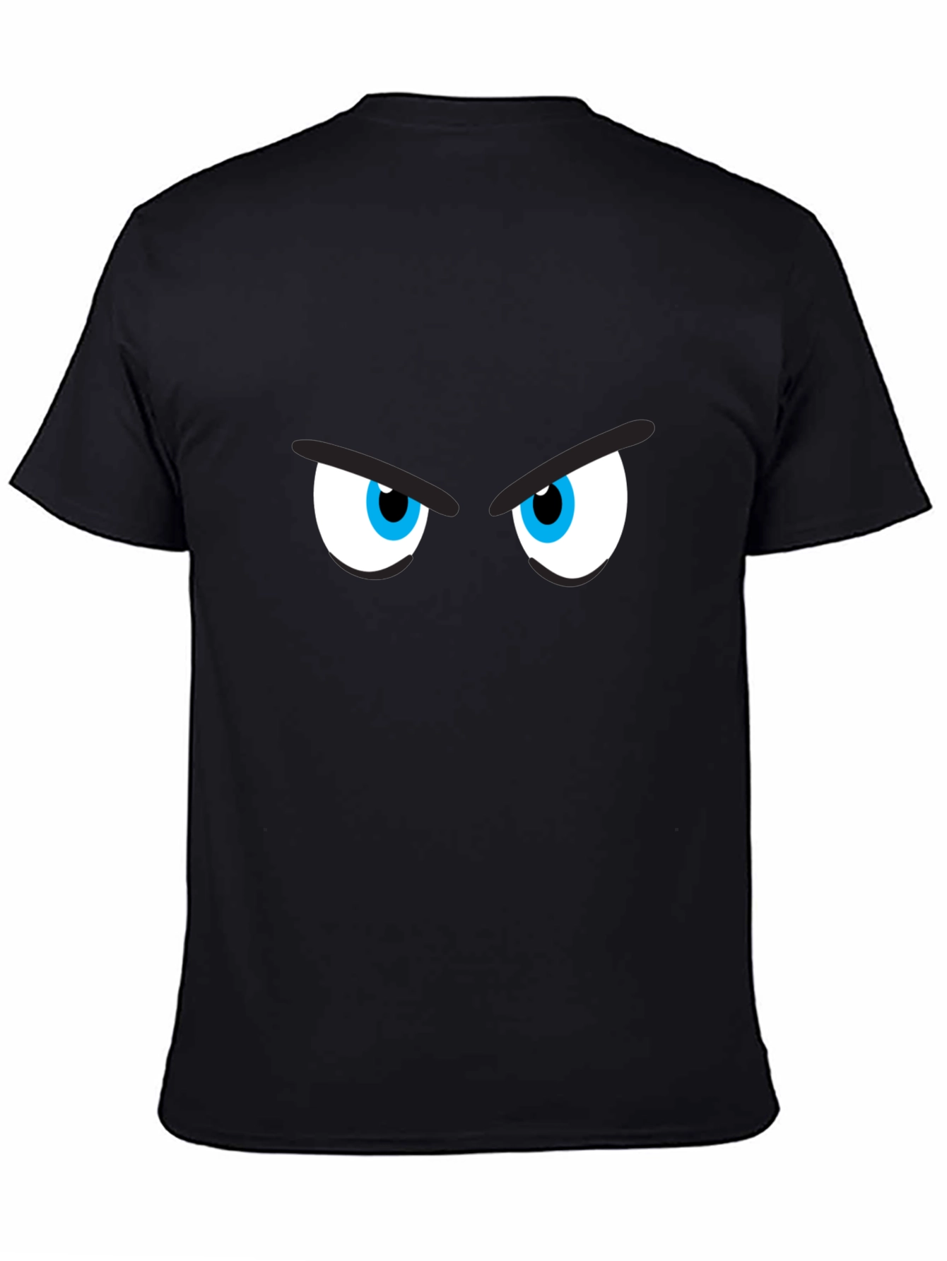 Mens Black T-Shirt with Cartoon Eyes