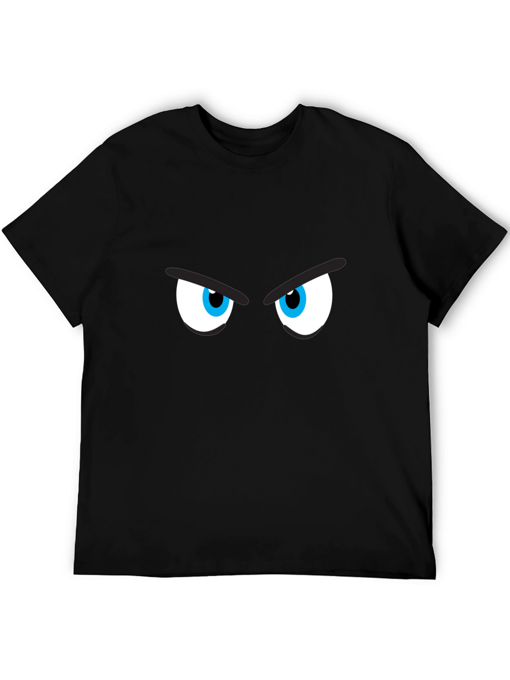 Mens Black T-Shirt with Cartoon Eyes