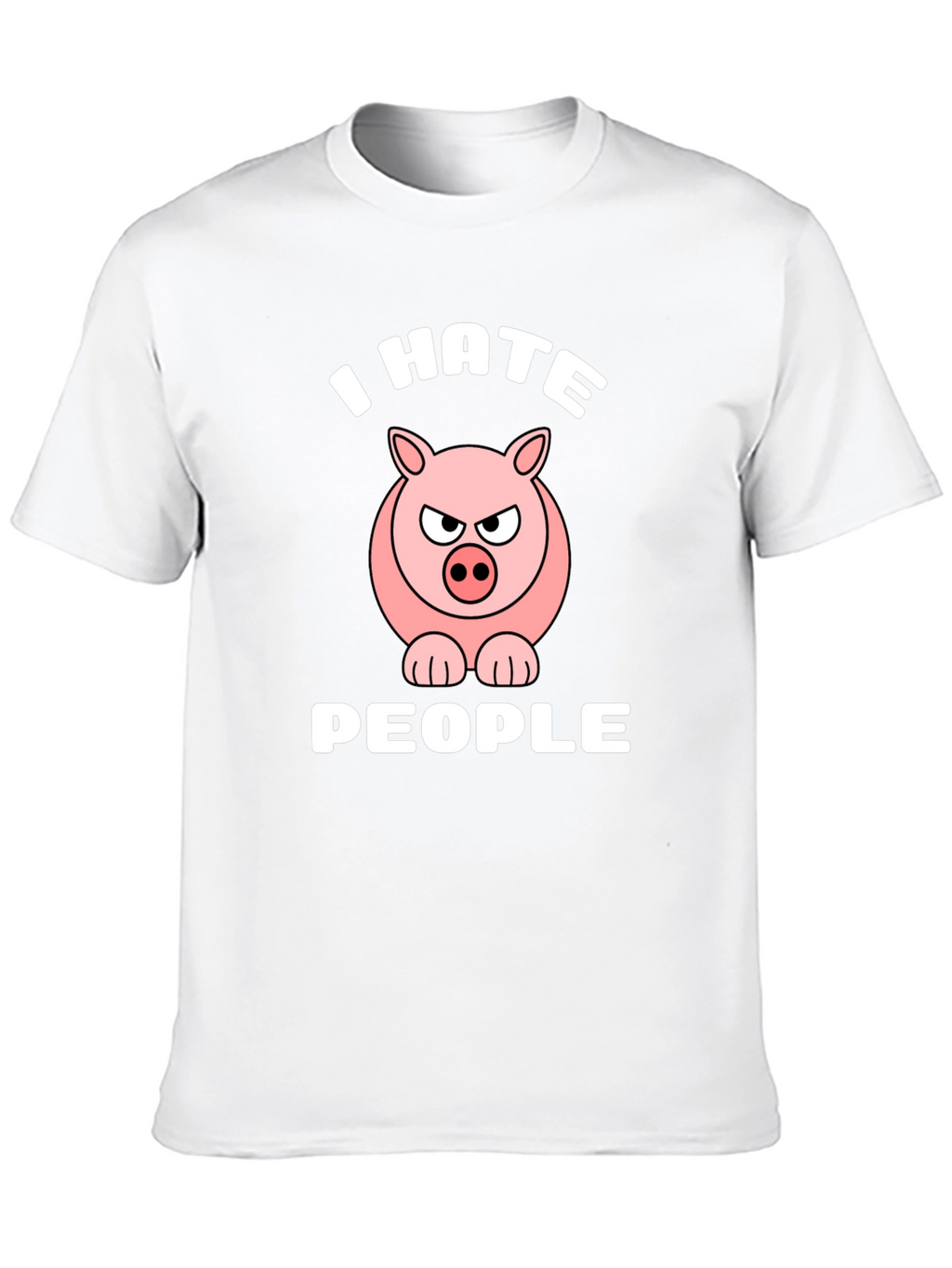 I Hate People Angry Pig Graphic T-Shirt