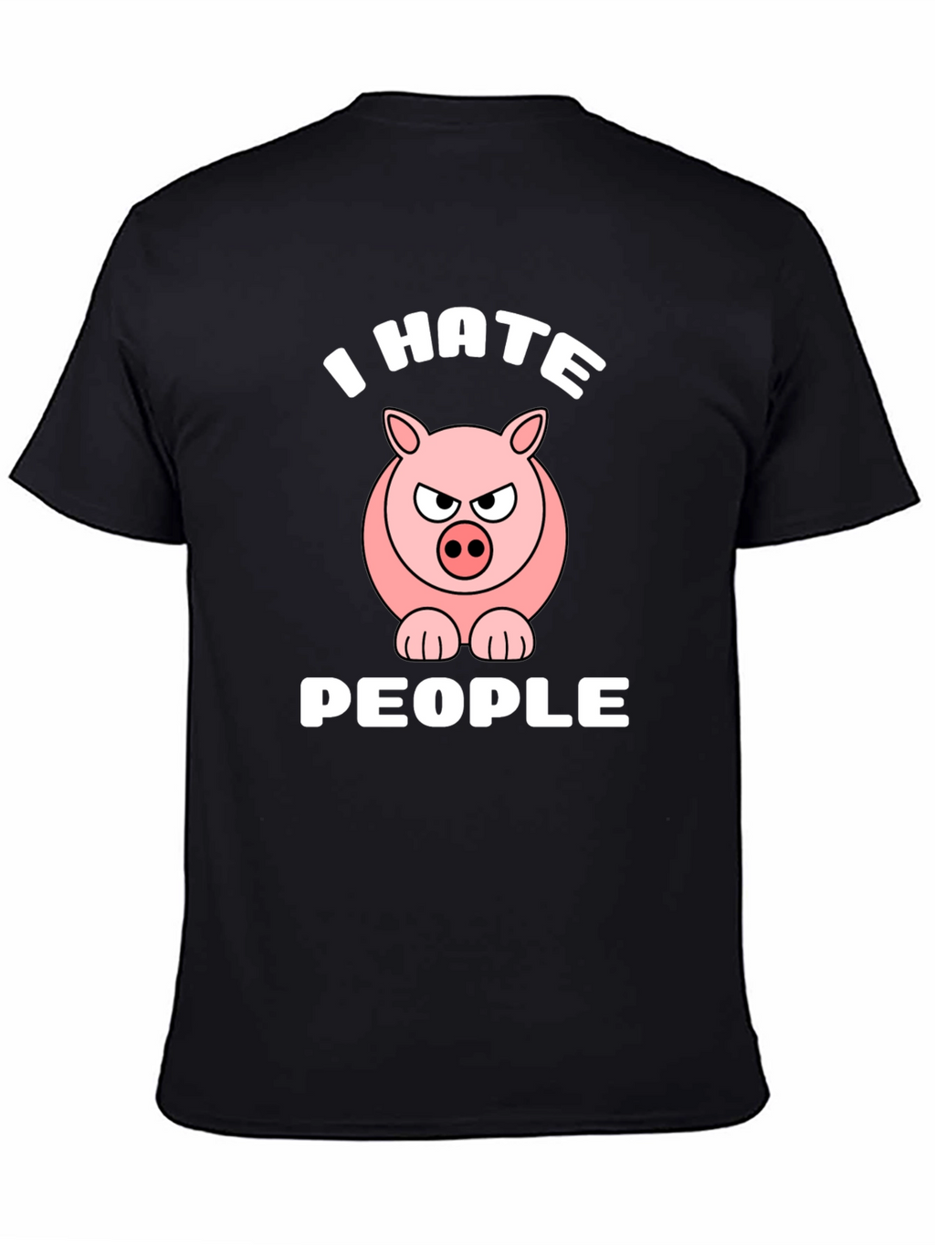 I Hate People Angry Pig Graphic T-Shirt