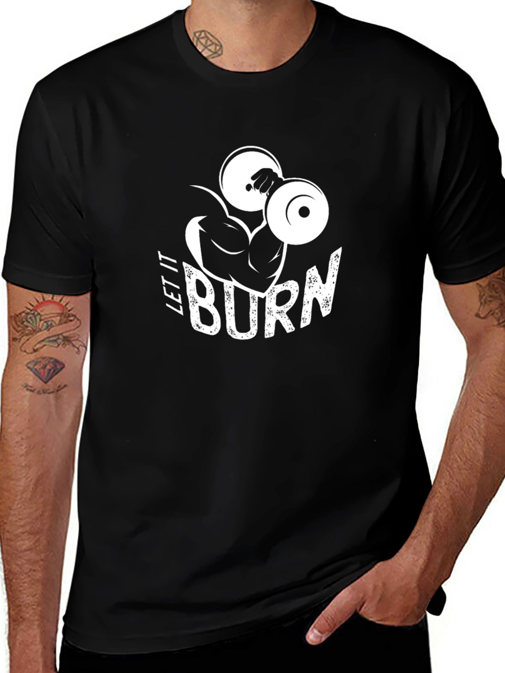 Let It Burn Mens Black Gym T-Shirt