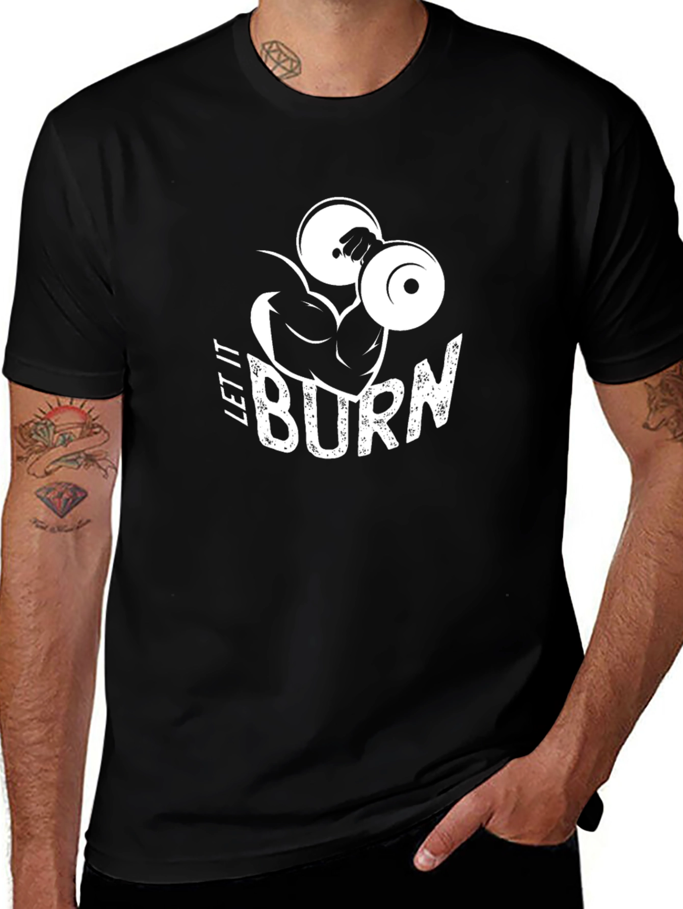 Let It Burn Mens Black Gym T-Shirt