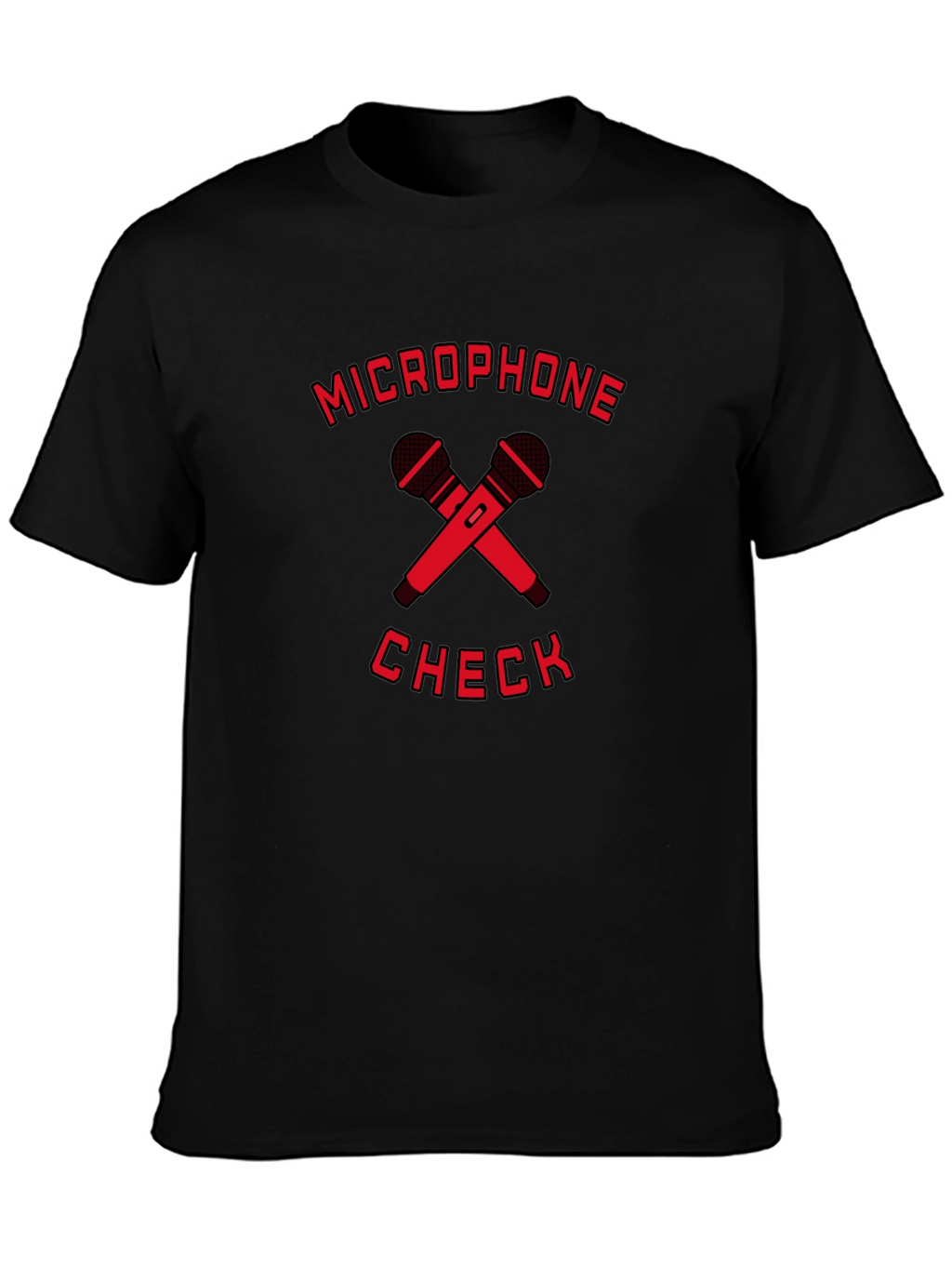 Microphone Check Black Graphic Tee