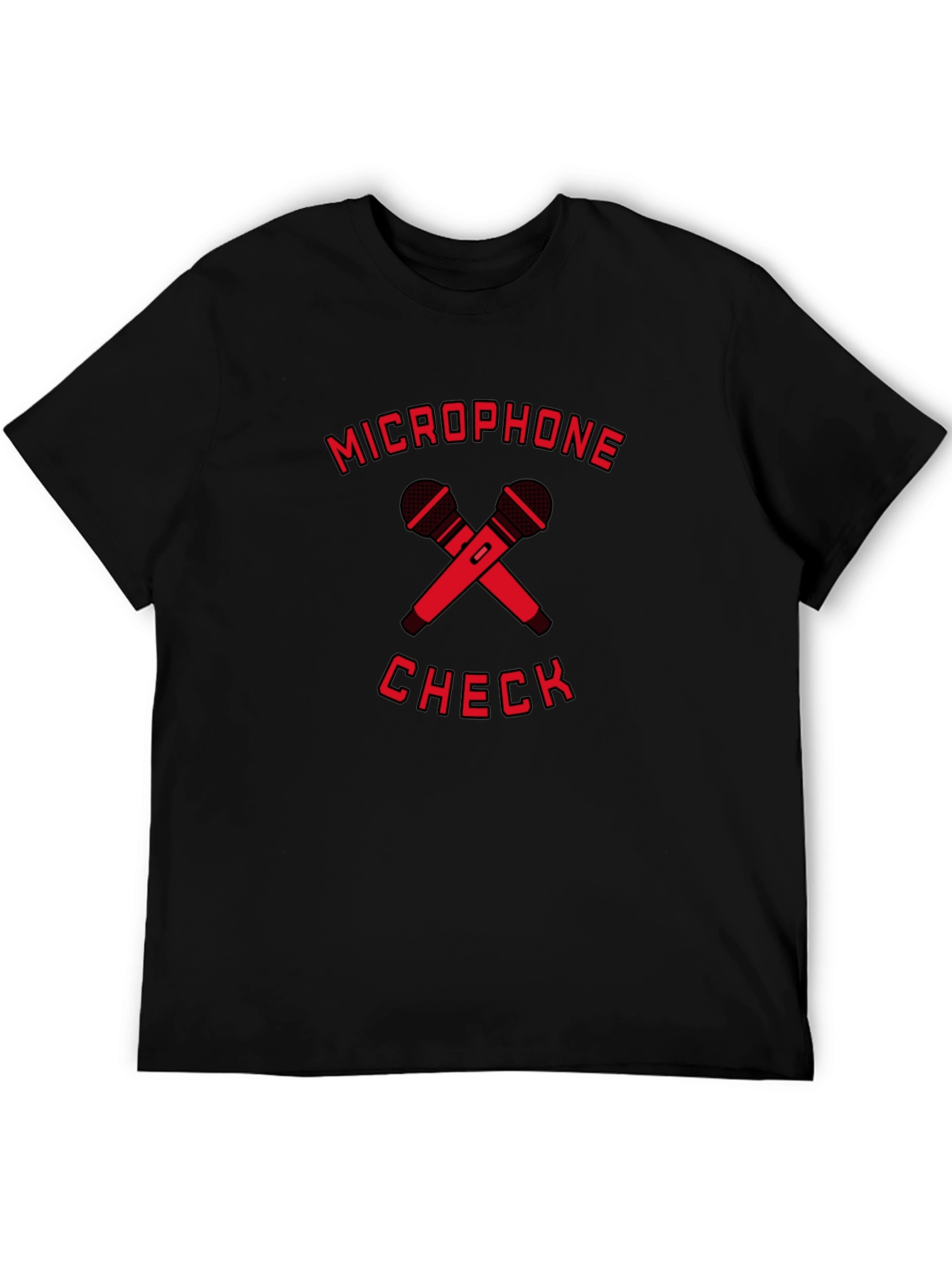 Microphone Check Black Graphic Tee