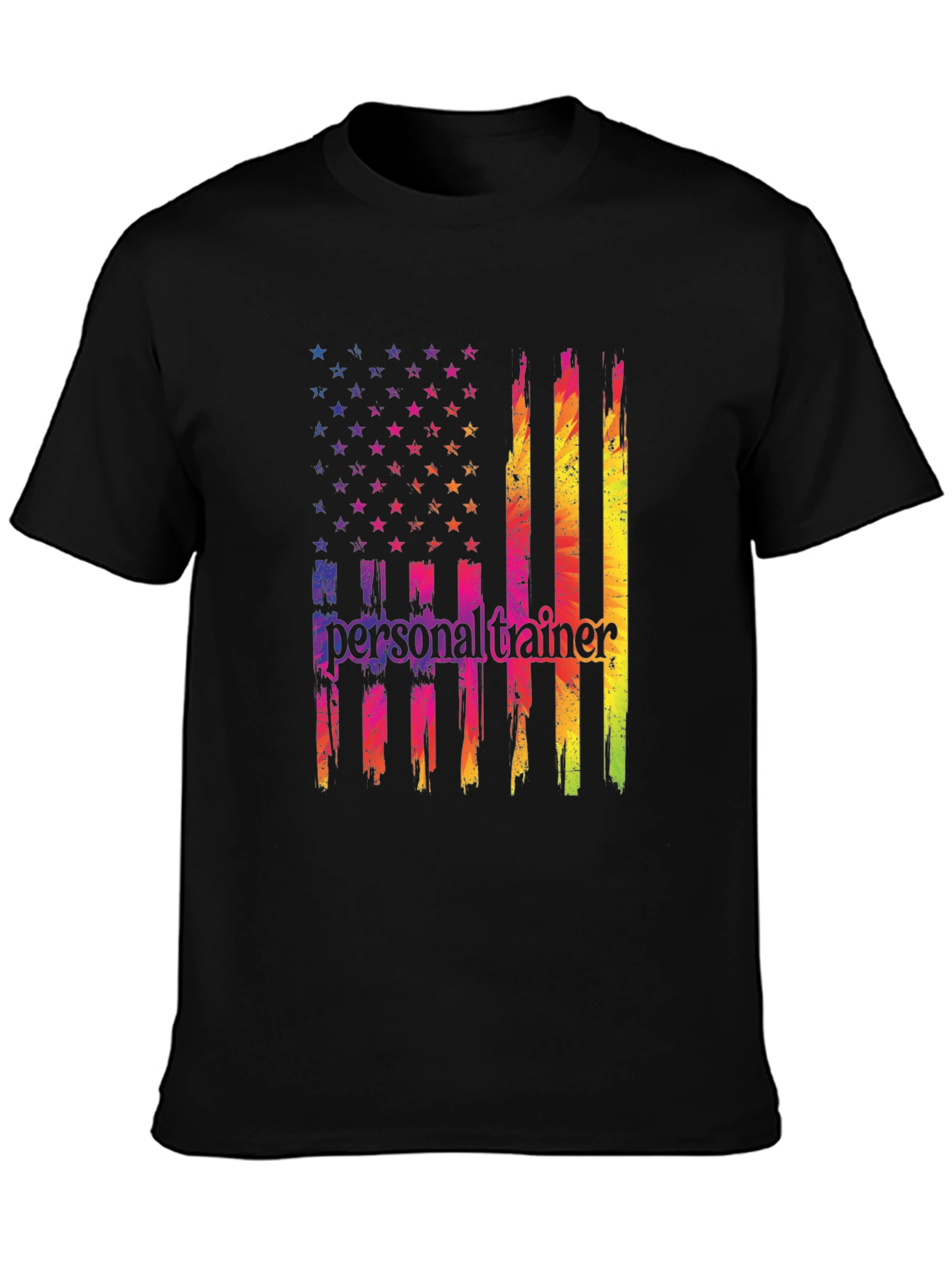 Personal Trainer American Flag Graphic T-Shirt