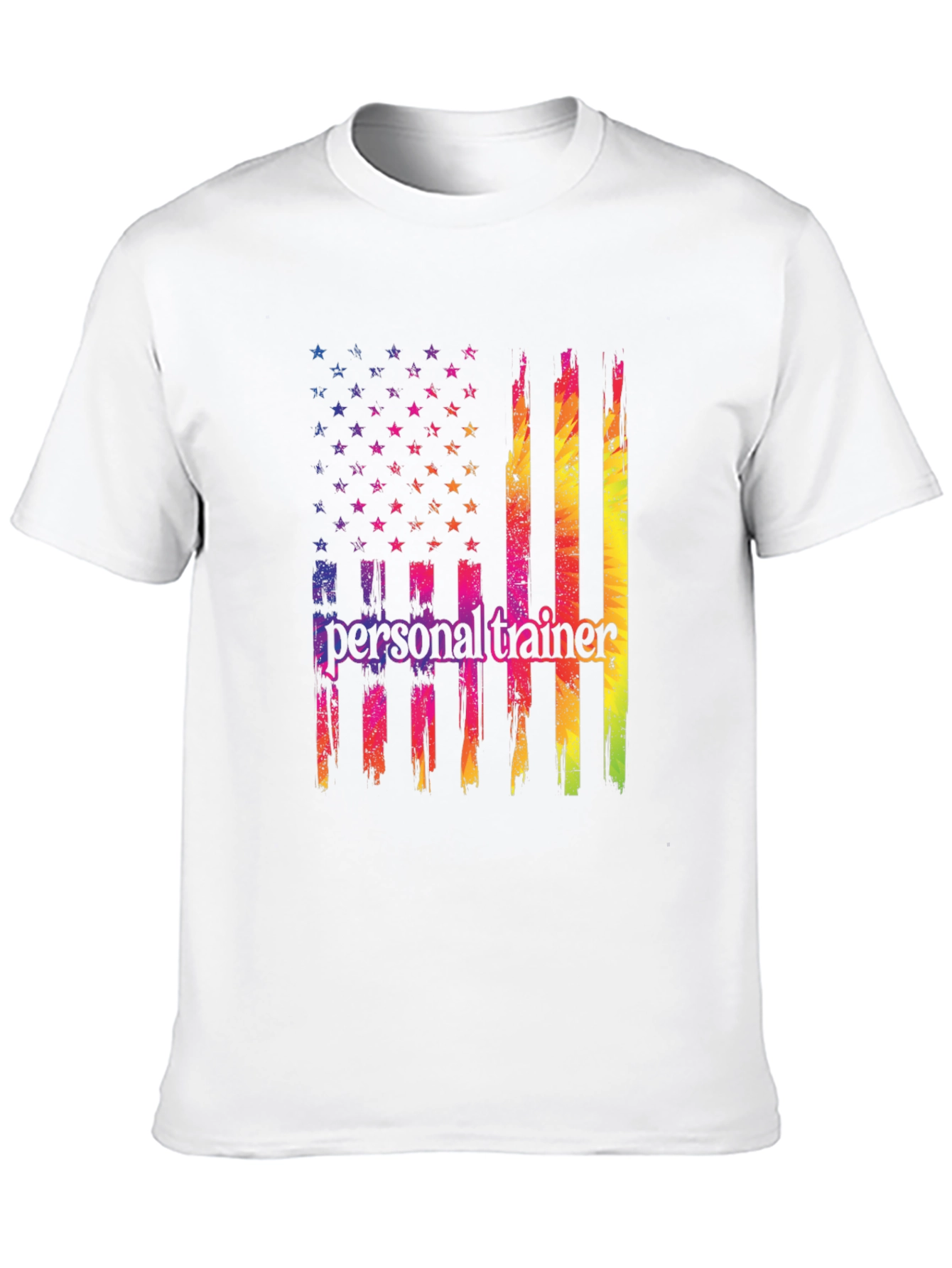 Personal Trainer American Flag Graphic T-Shirt