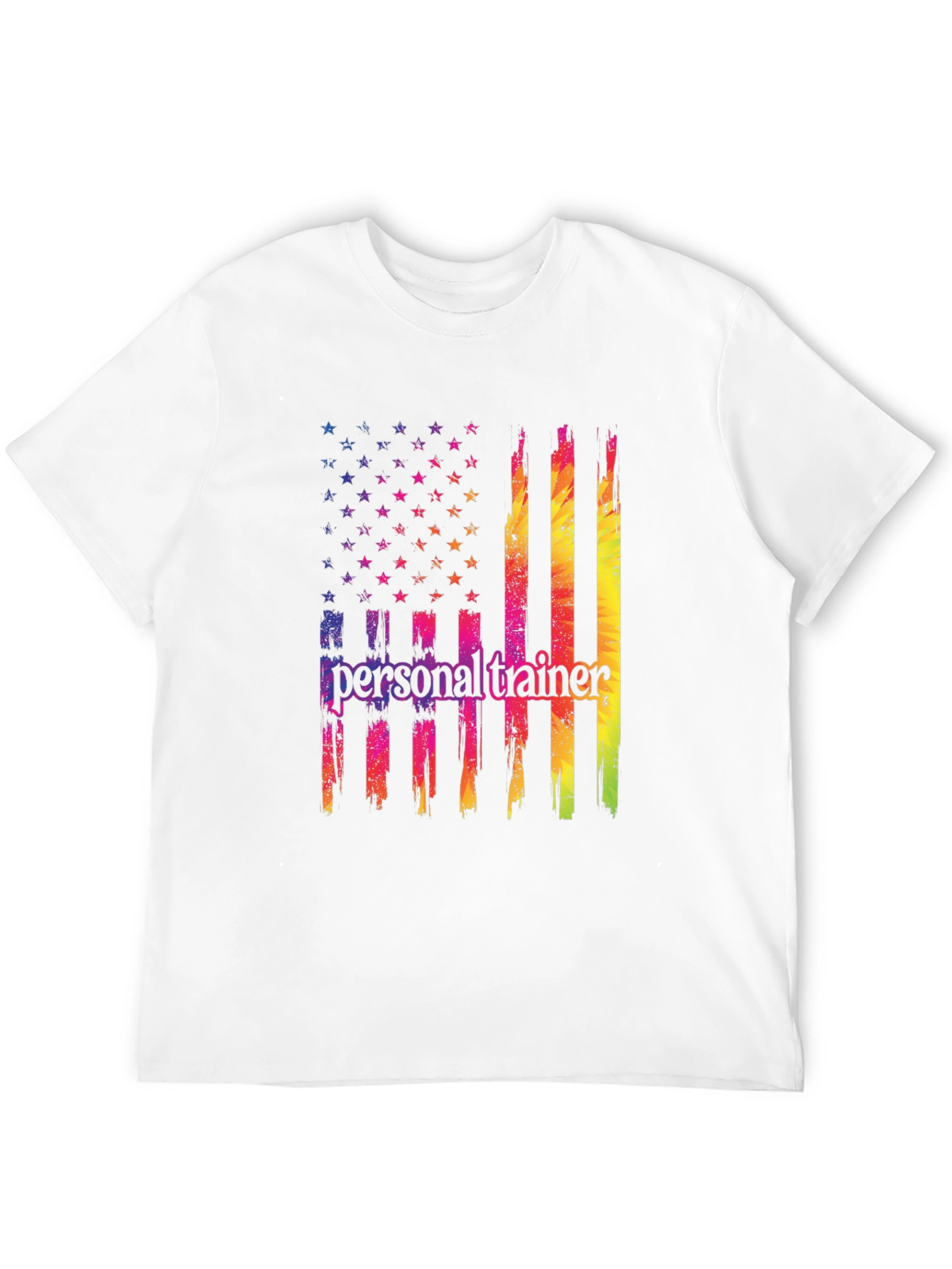 Personal Trainer American Flag Graphic T-Shirt