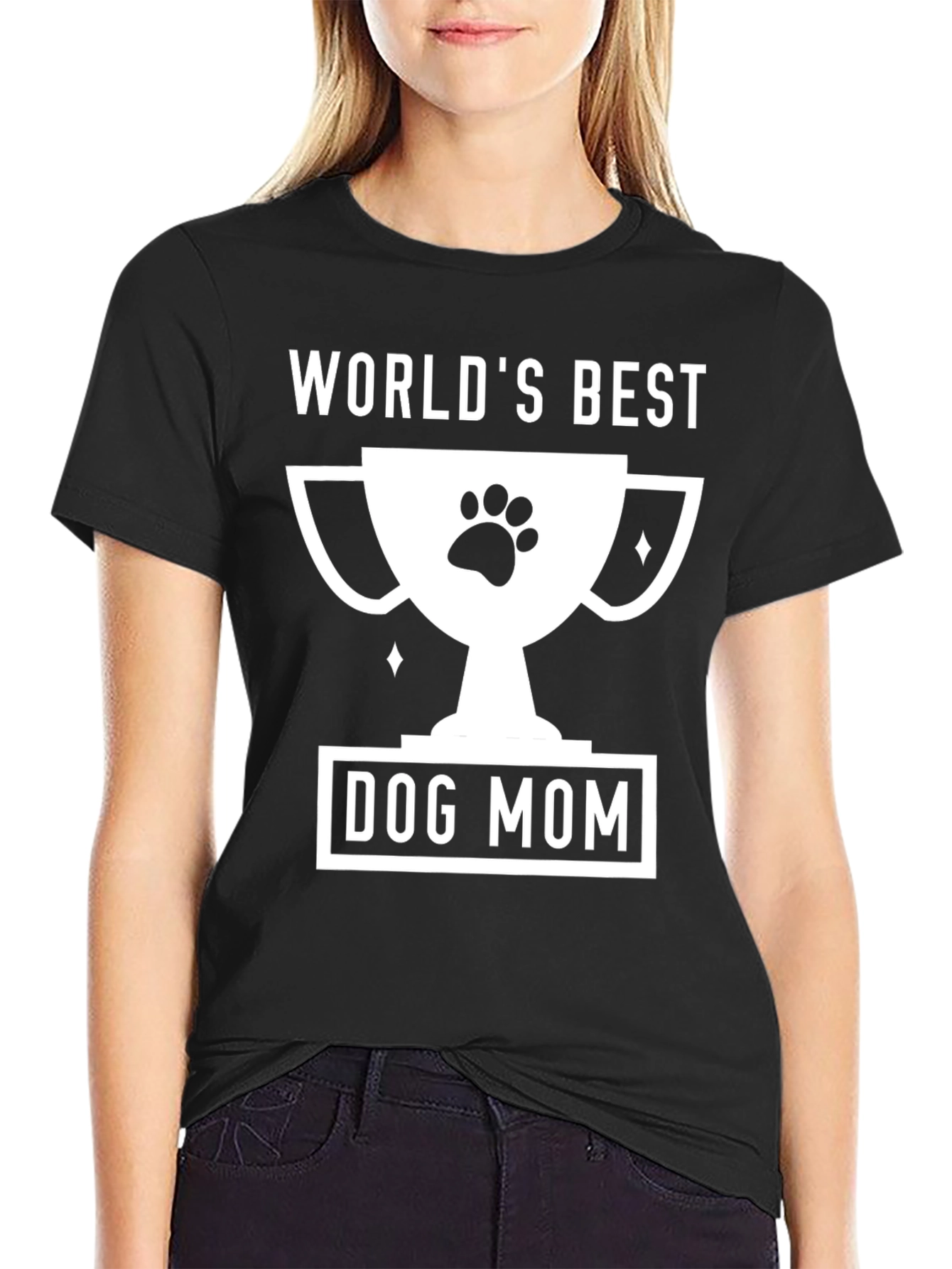Worlds Best Dog Mom T-Shirt - Black