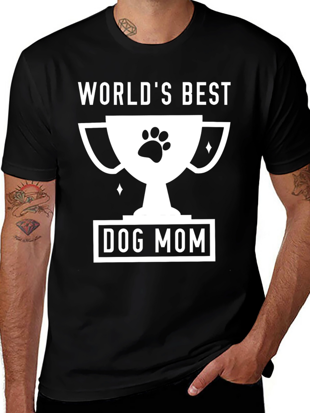 Worlds Best Dog Mom T-Shirt - Black