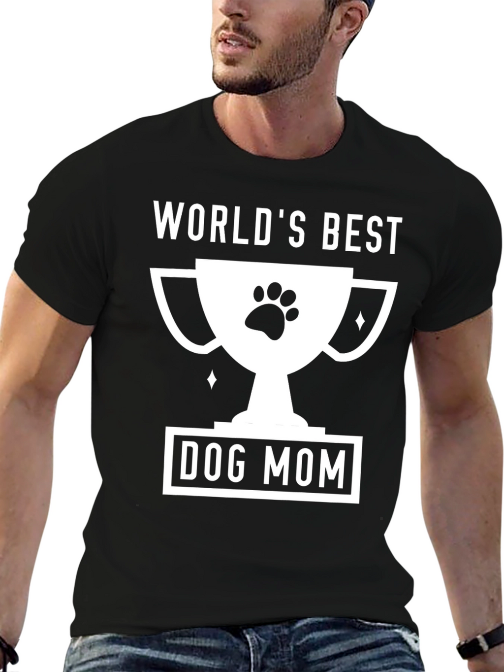Worlds Best Dog Mom T-Shirt - Black