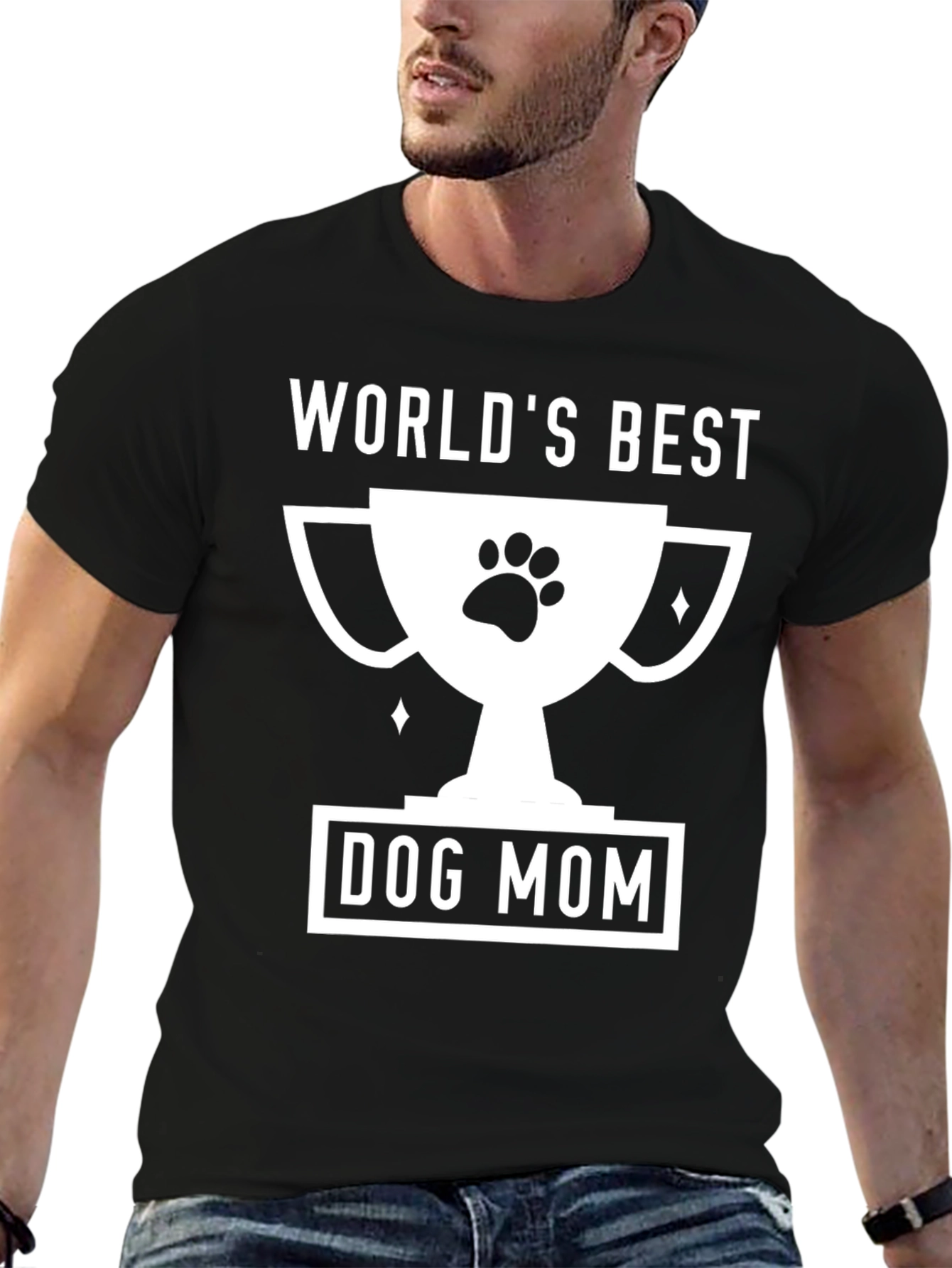 Worlds Best Dog Mom T-Shirt - Black