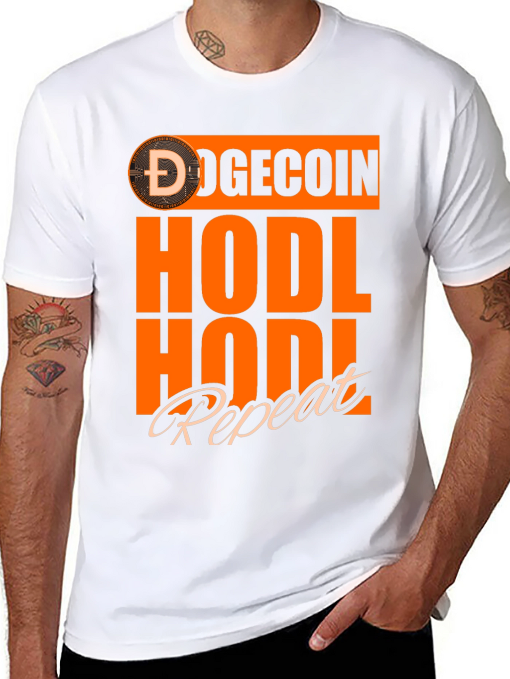 DogeCoin HODL Repeat Black T-Shirt