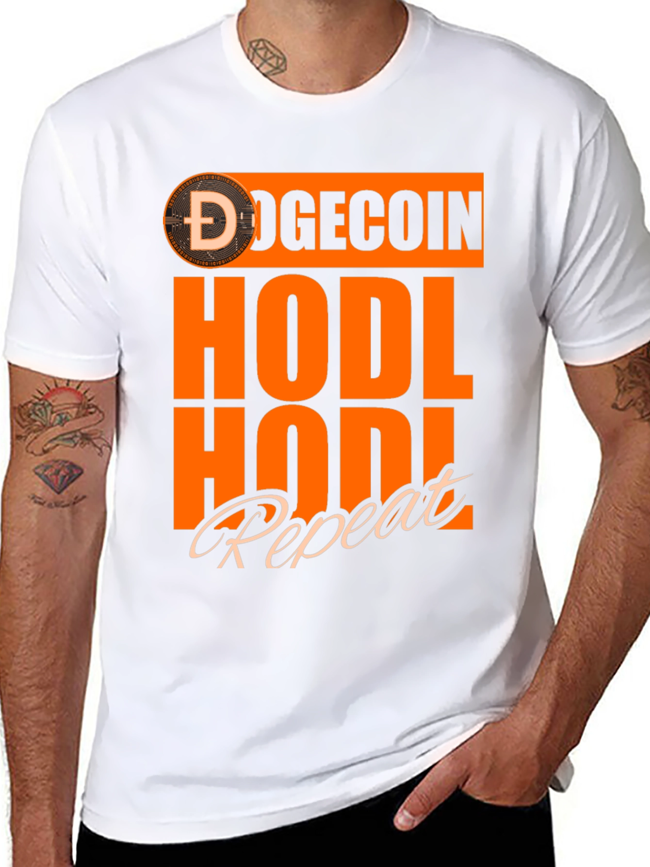 DogeCoin HODL Repeat Black T-Shirt