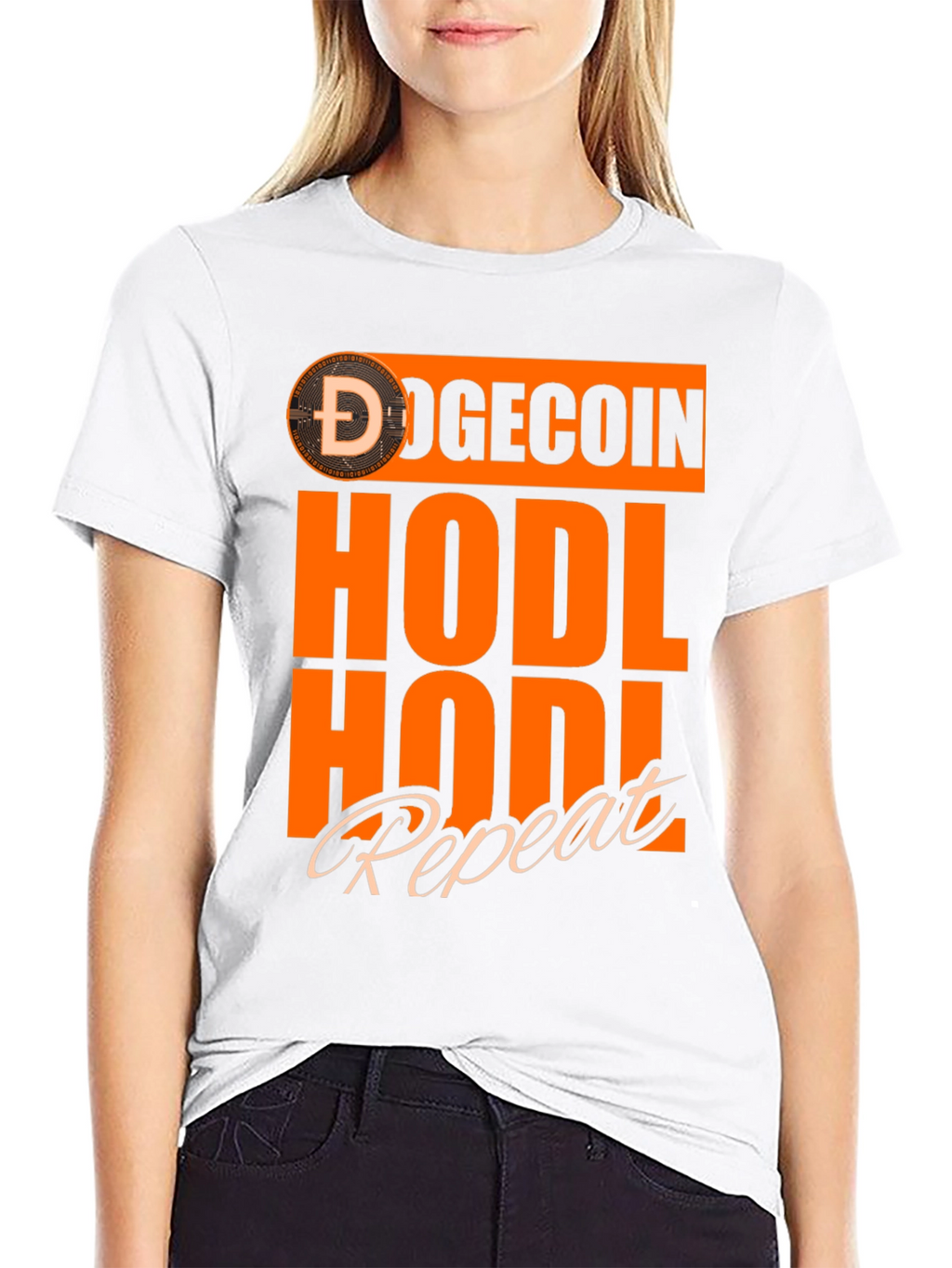 DogeCoin HODL Repeat Black T-Shirt