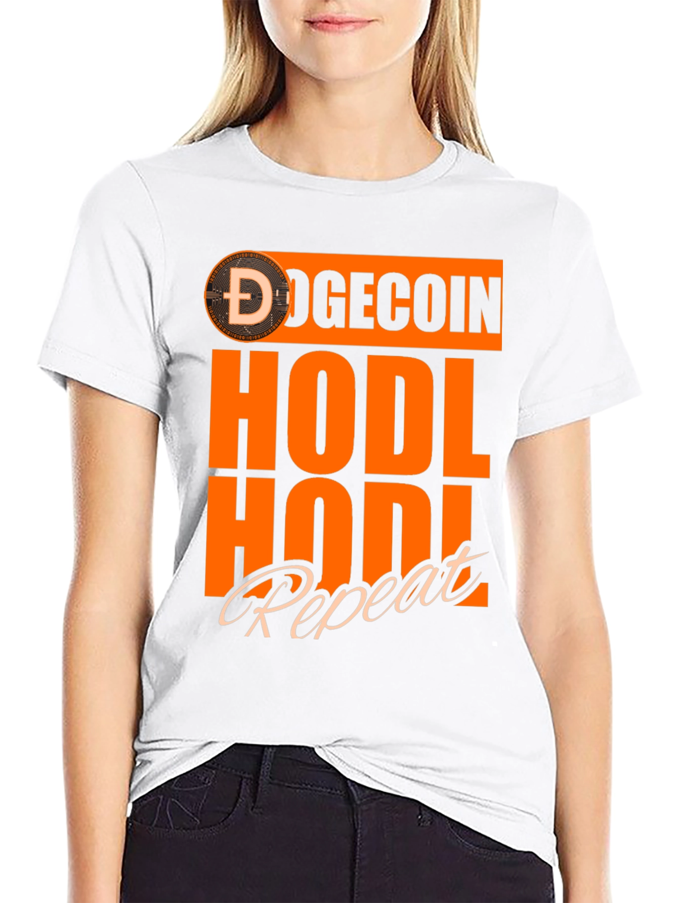 DogeCoin HODL Repeat Black T-Shirt