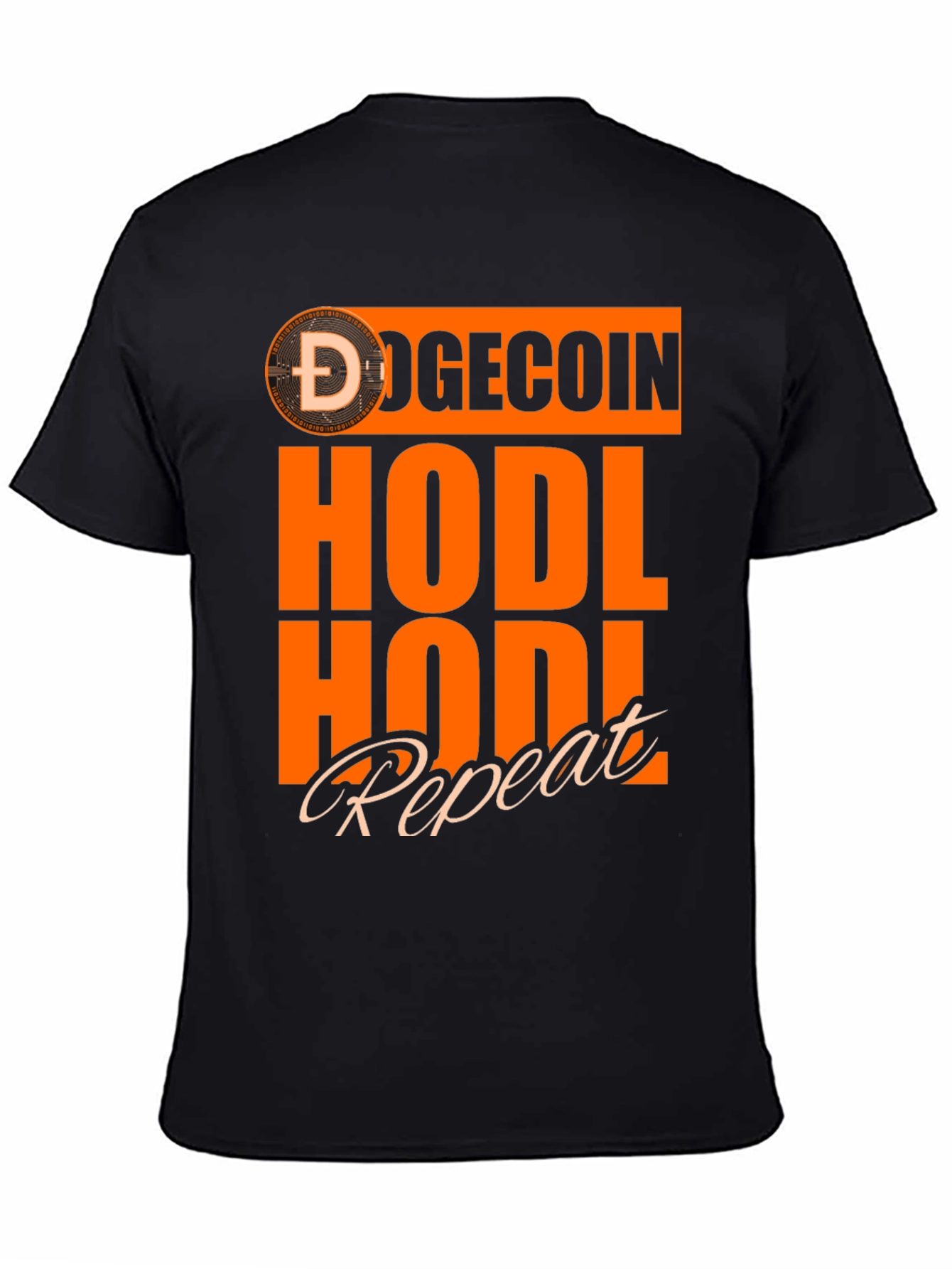 DogeCoin HODL Repeat Black T-Shirt