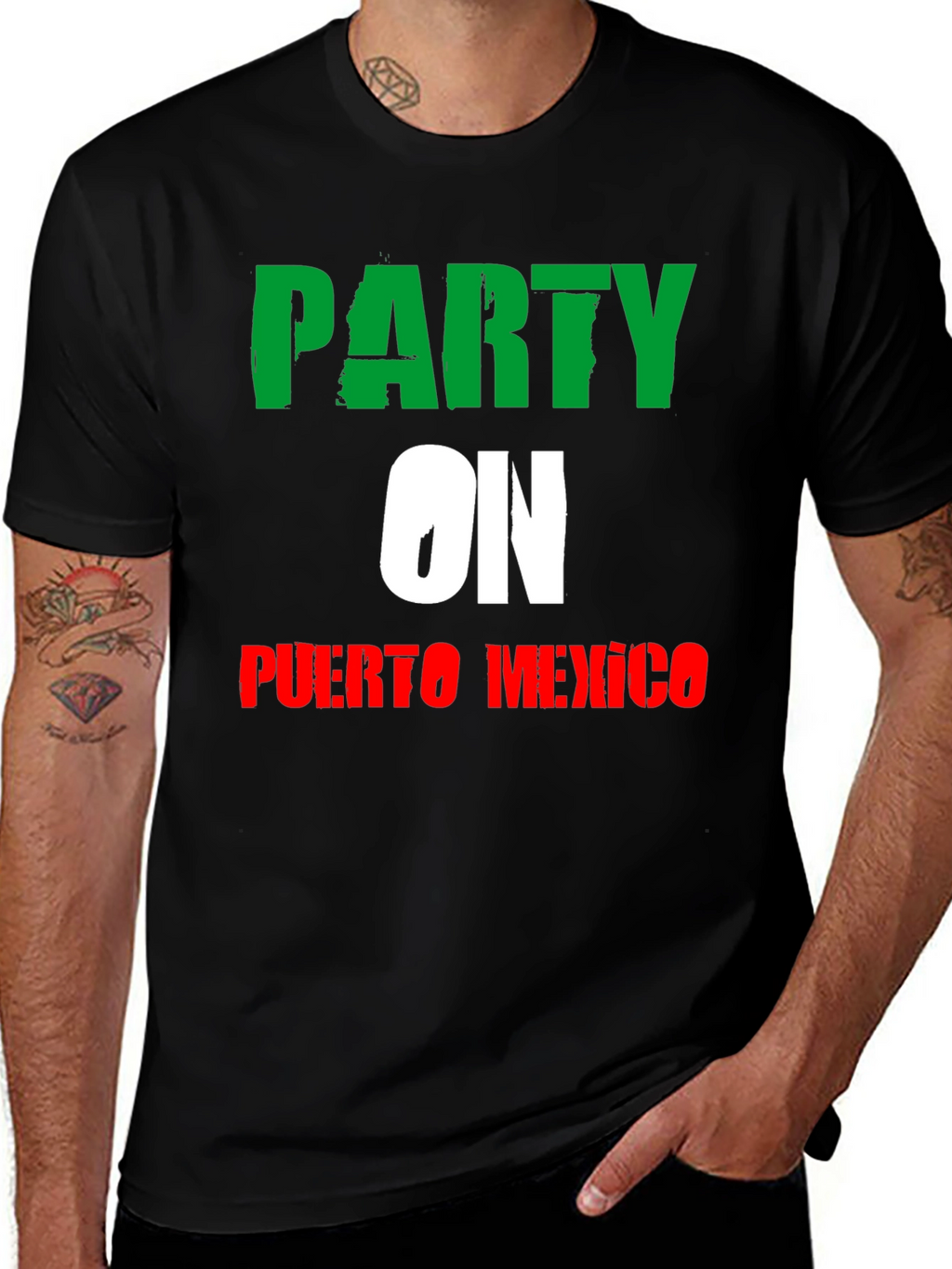 Party On Puerto Mexico T-Shirt - Black