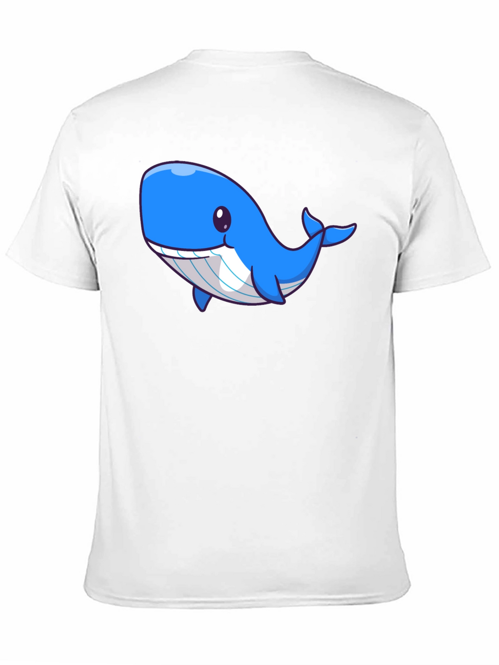 Cute Blue Whale Graphic Black T-Shirt