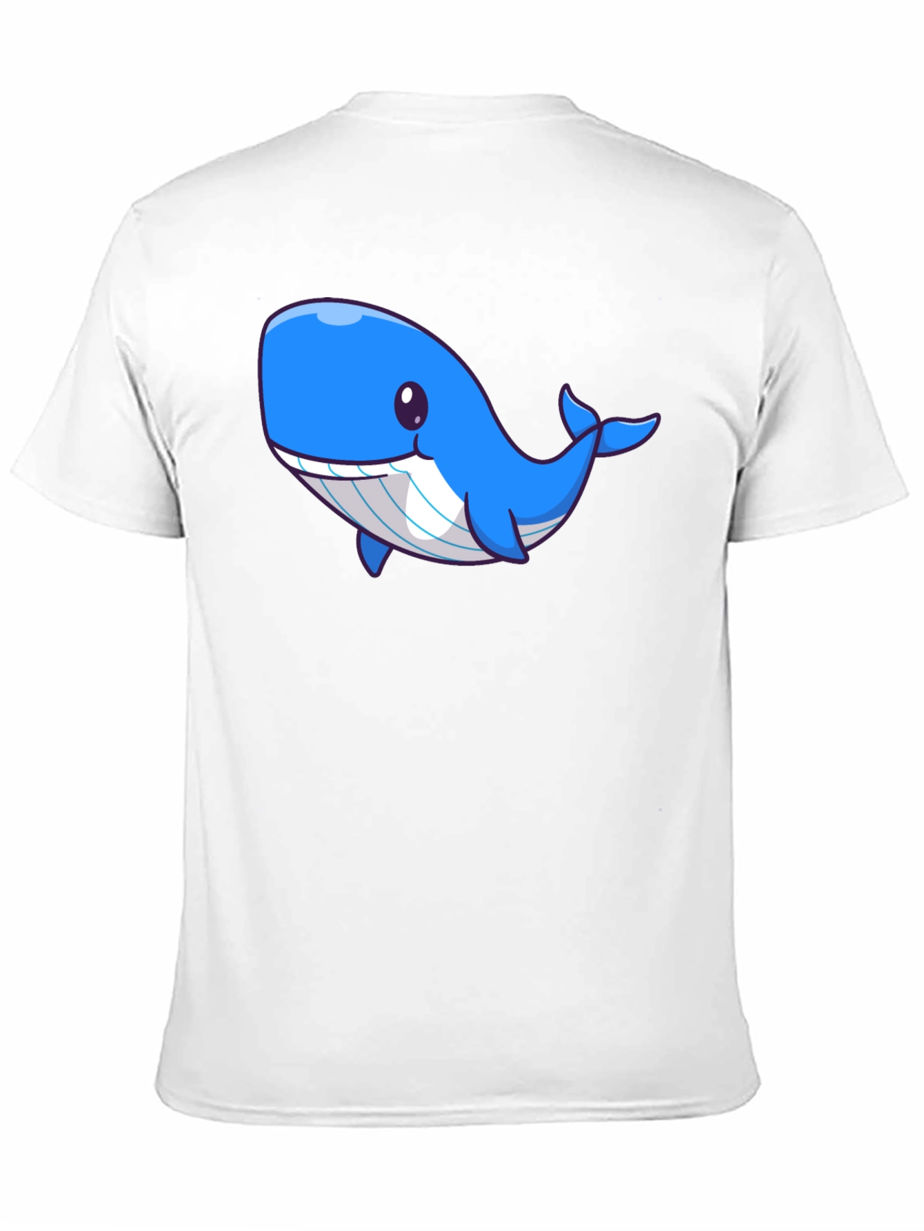 Cute Blue Whale Graphic Black T-Shirt